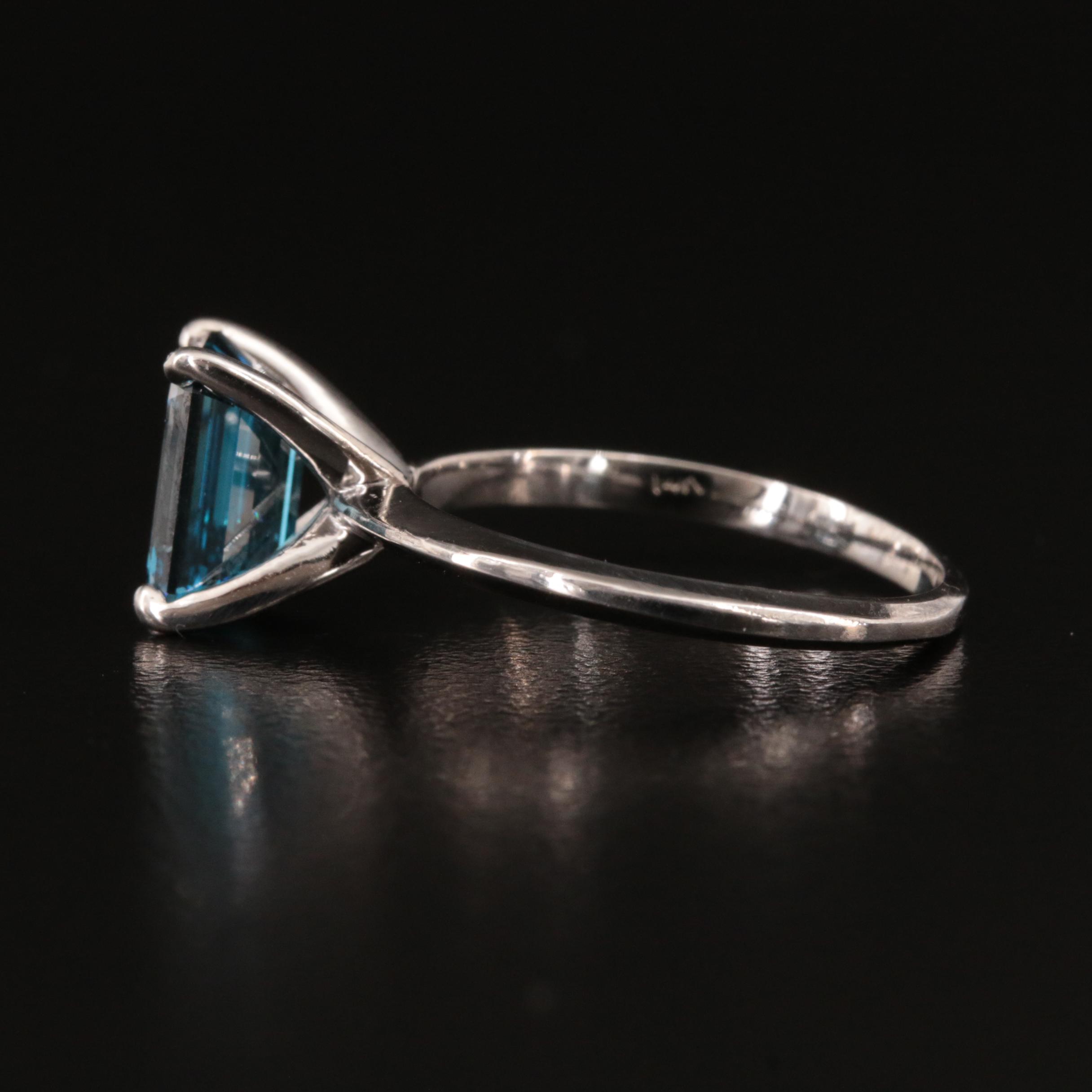 14K 2.29 CT Fancy Dark Blue Diamond Solitaire Ring