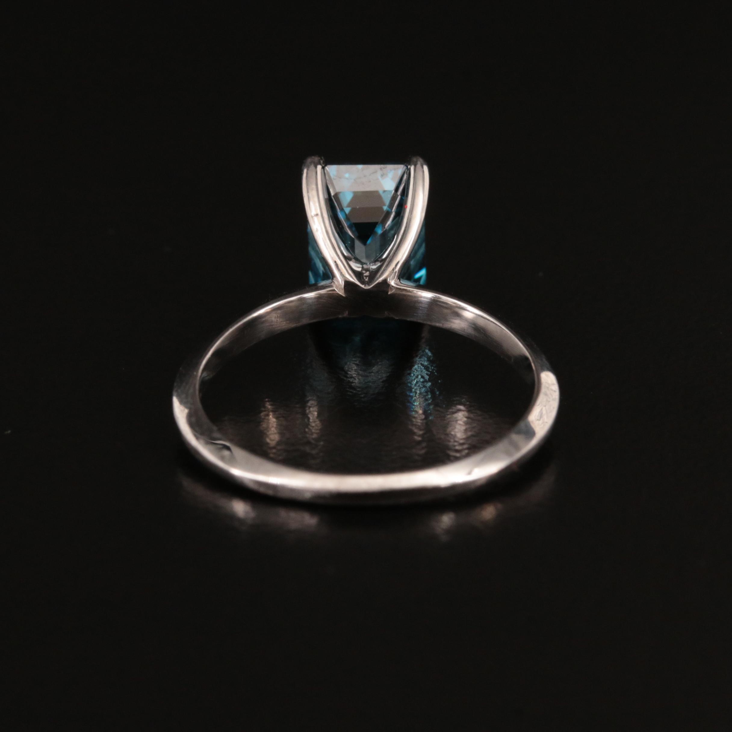 14K 2.29 CT Fancy Dark Blue Diamond Solitaire Ring