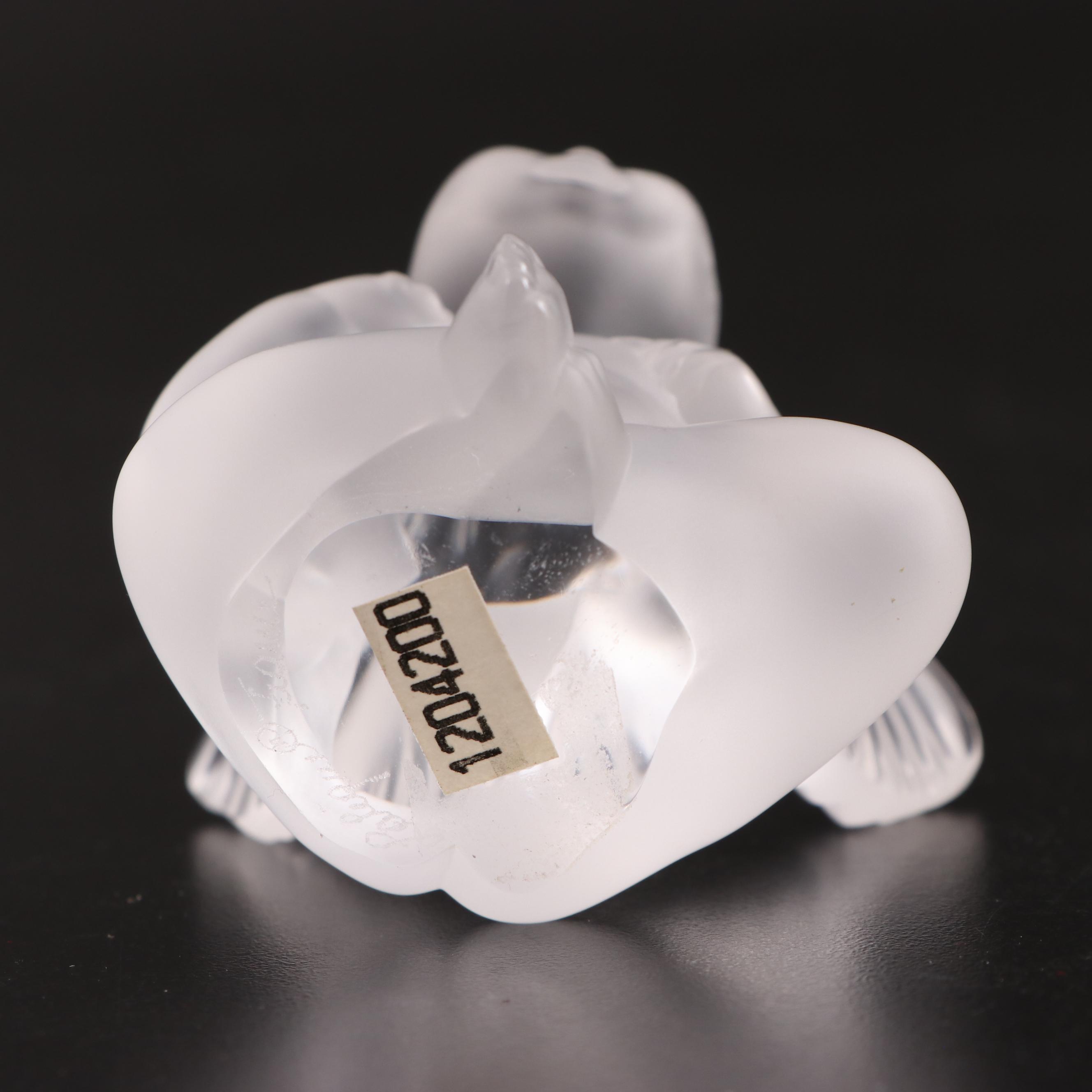 Lalique "Angel Capriccioso" and "Angel Malizioso" Frosted Crystal Figurines