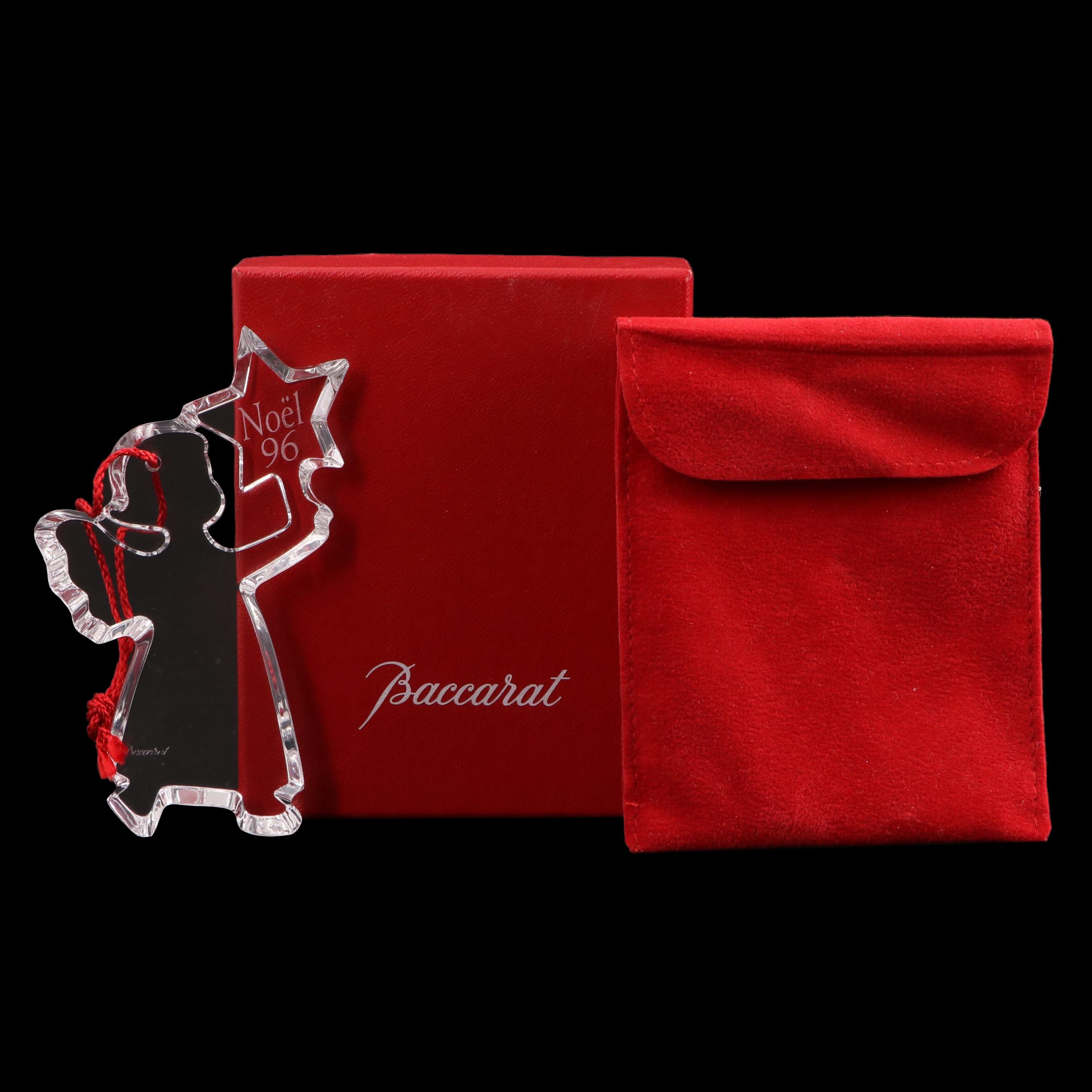 Baccarat "Noel" Crystal Angel with Star Christmas Ornament, 1996