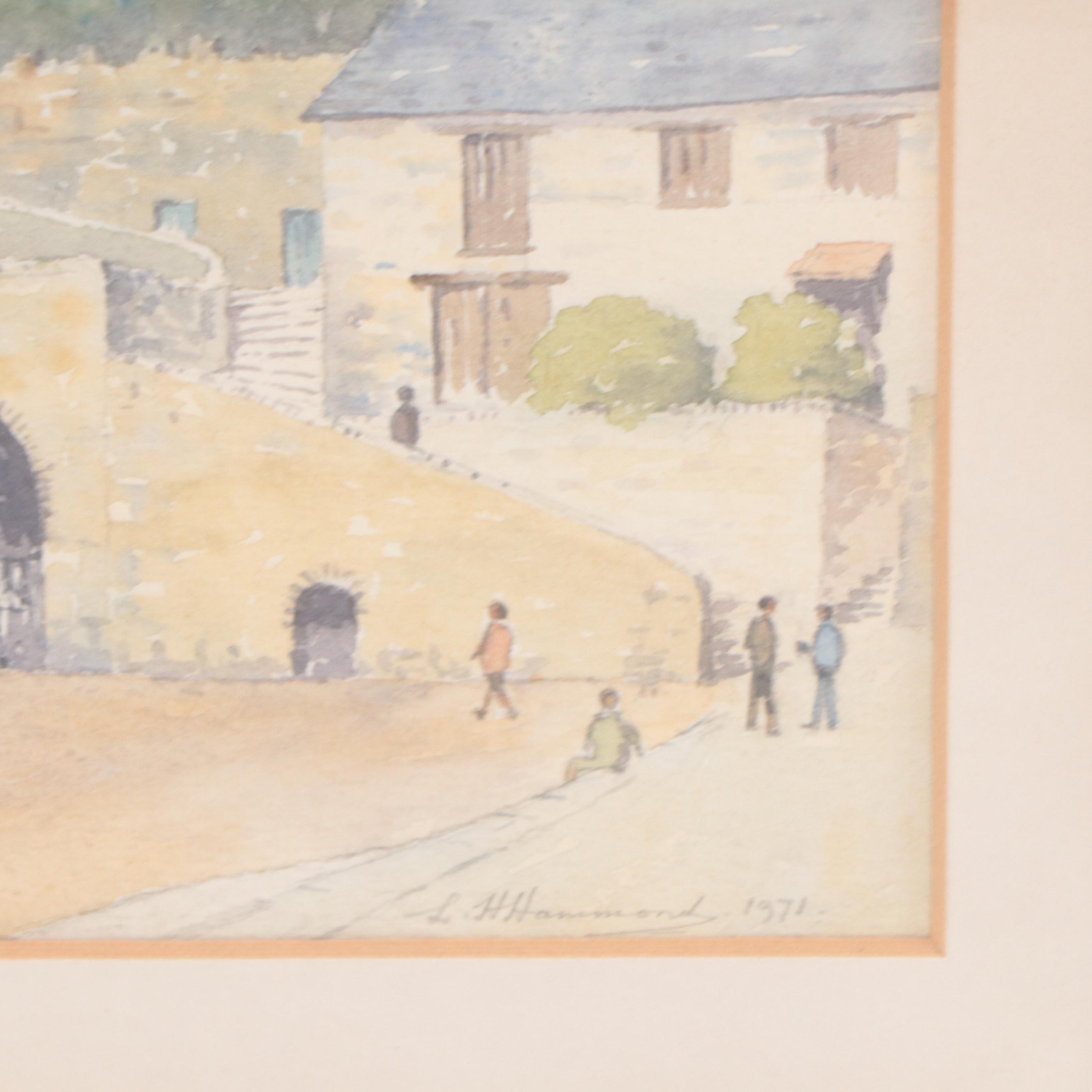 L. H. Hammond Landscape Watercolor Painting, 1971