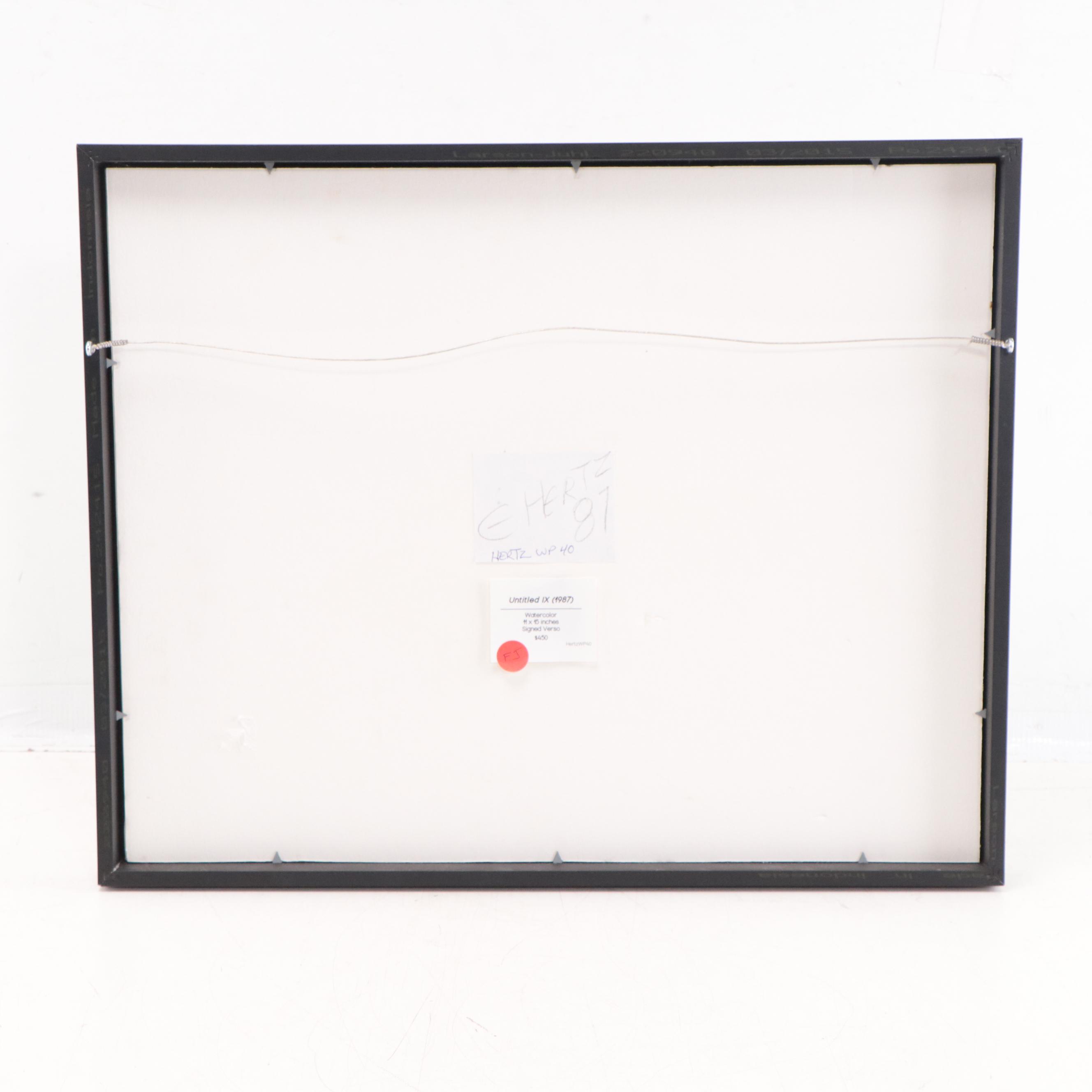 Beth Hertz Abstract Watercolor "Untitled IX," 1987