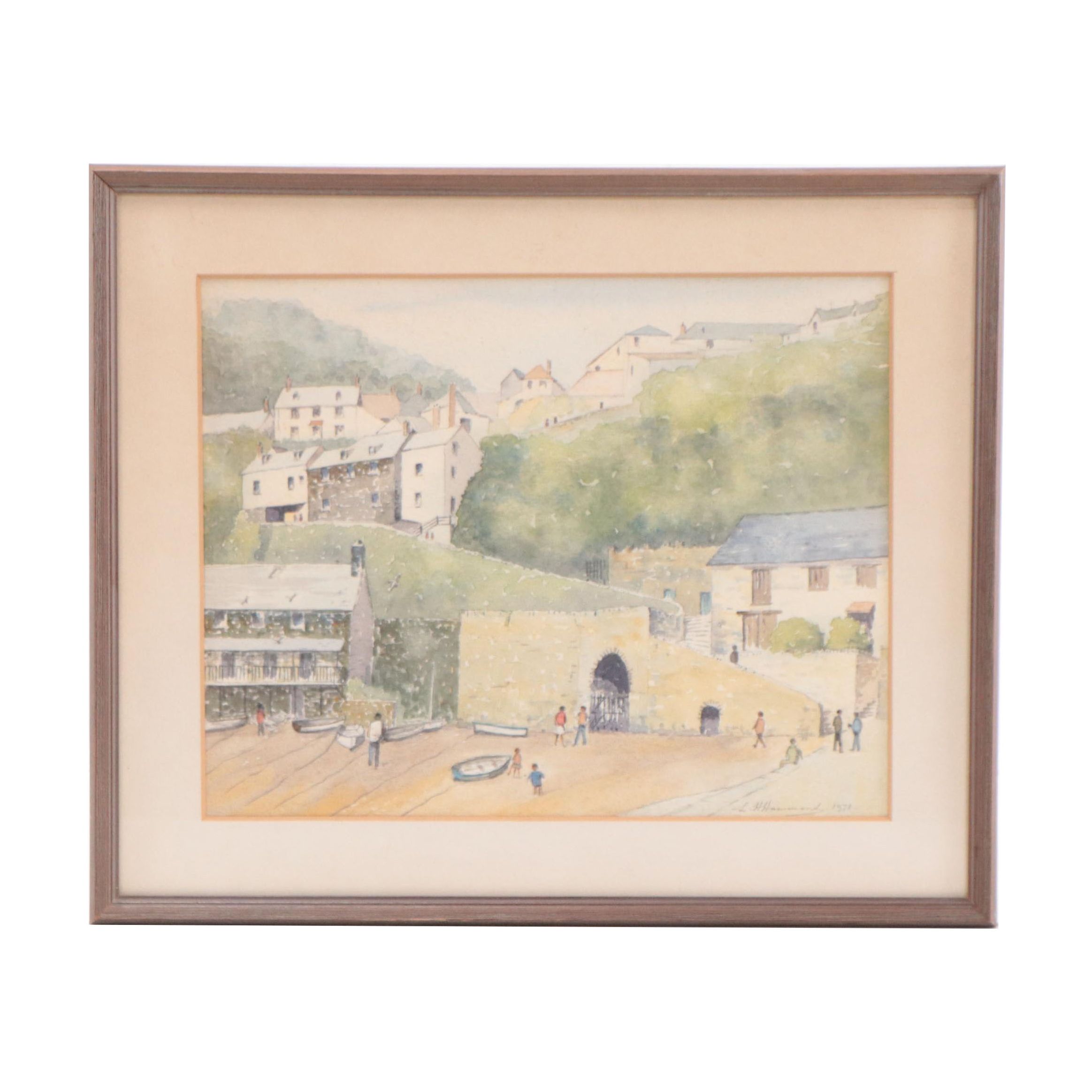 L. H. Hammond Landscape Watercolor Painting, 1971