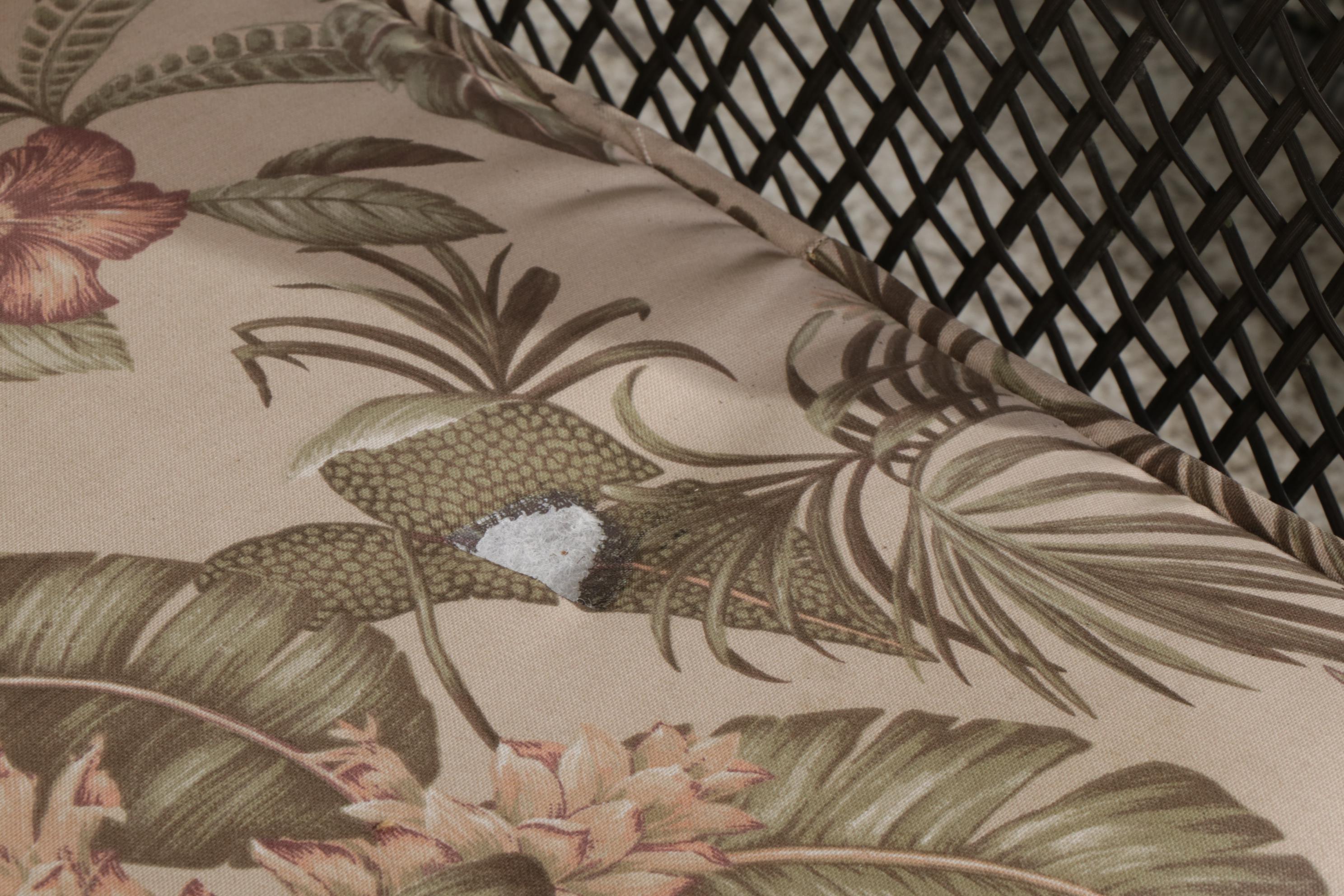 Resin Wicker and Metal Framed Patio Loveseat, Lounge Chairs and Ottoman