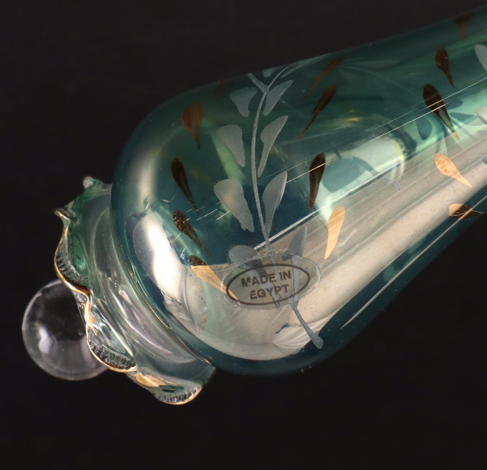 Wallace Silver Plate Musical Holiday Egg with Egyptian Blown Glass Ornaments