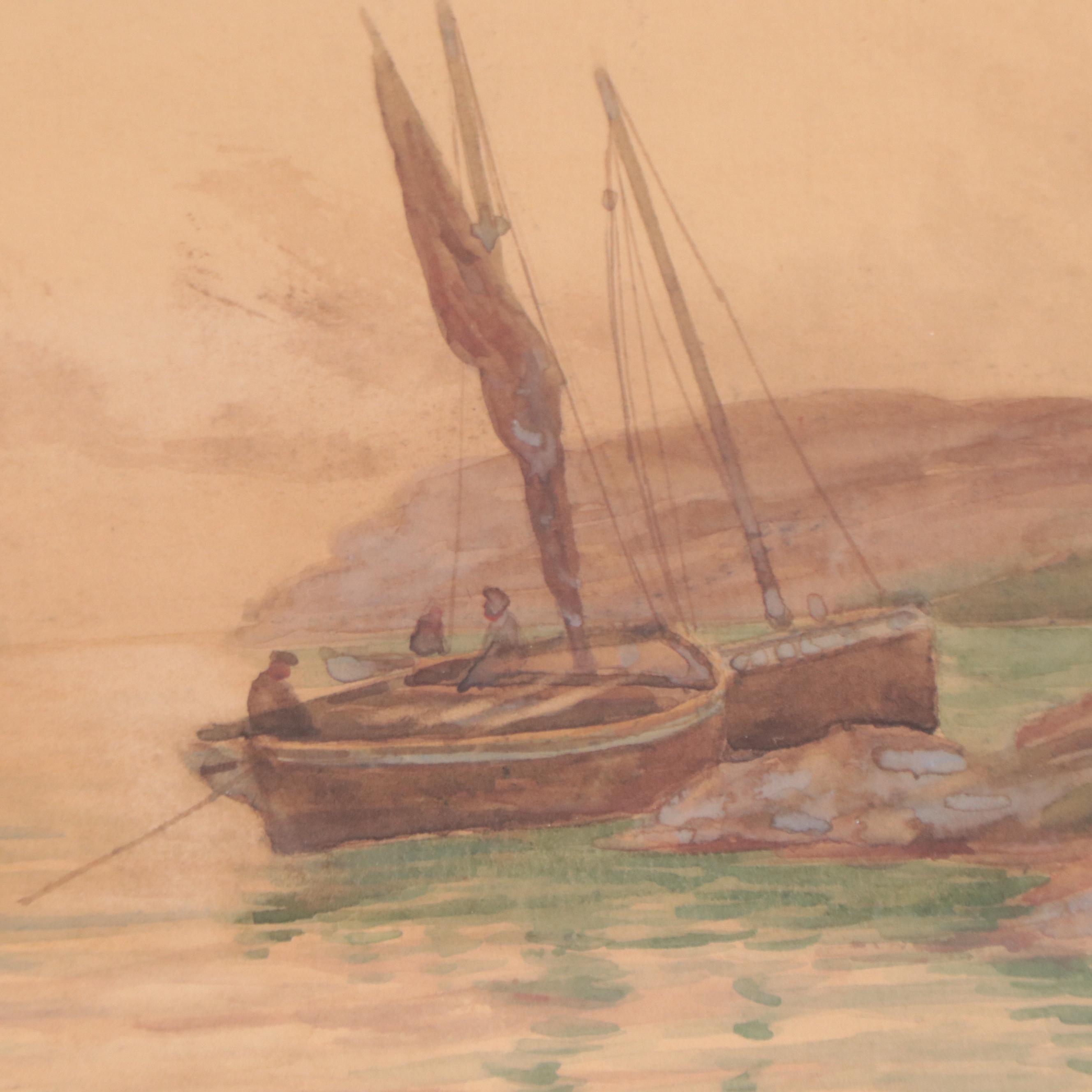 D. Martin Nautical Watercolor Painting "Ship nL 55""