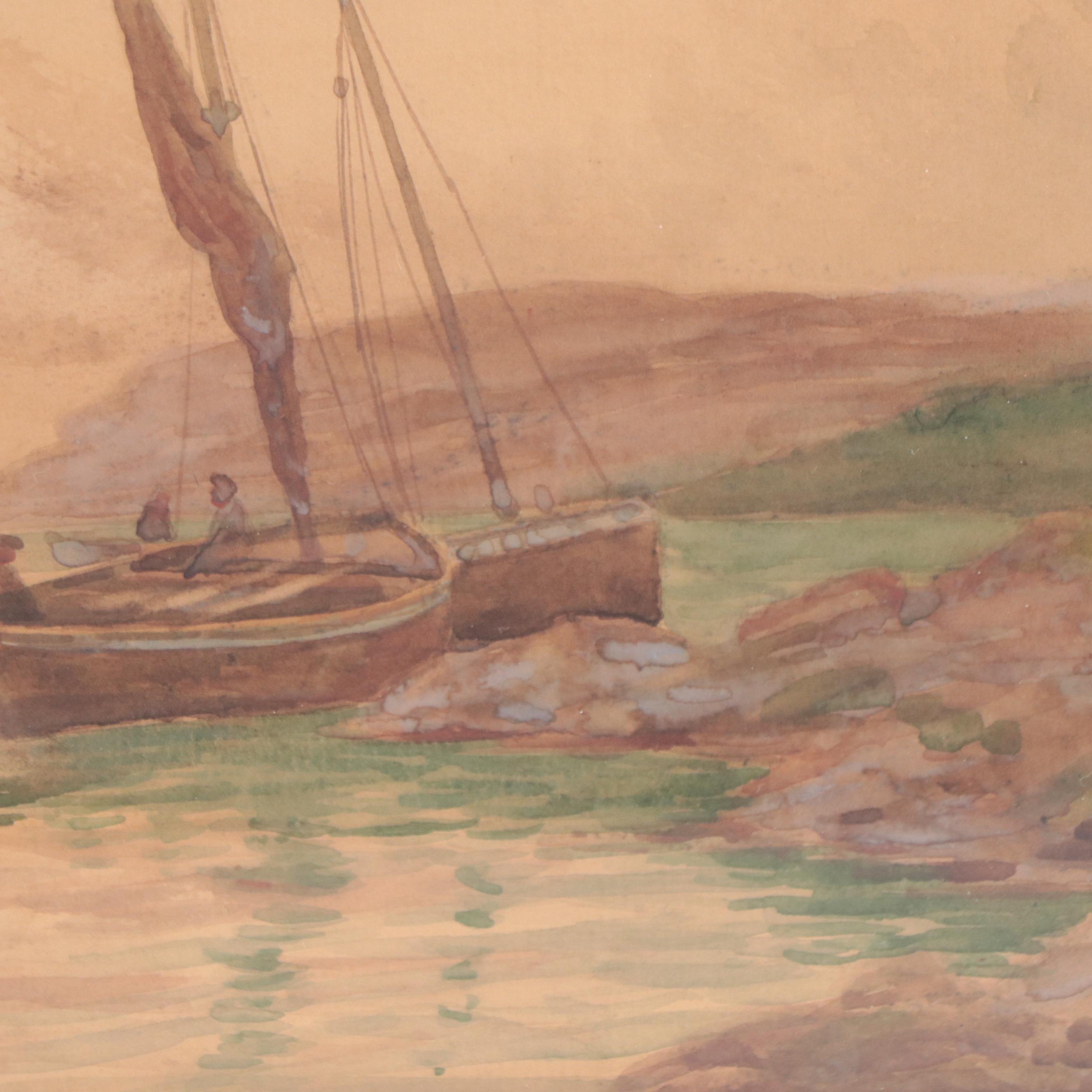 D. Martin Nautical Watercolor Painting "Ship nL 55""