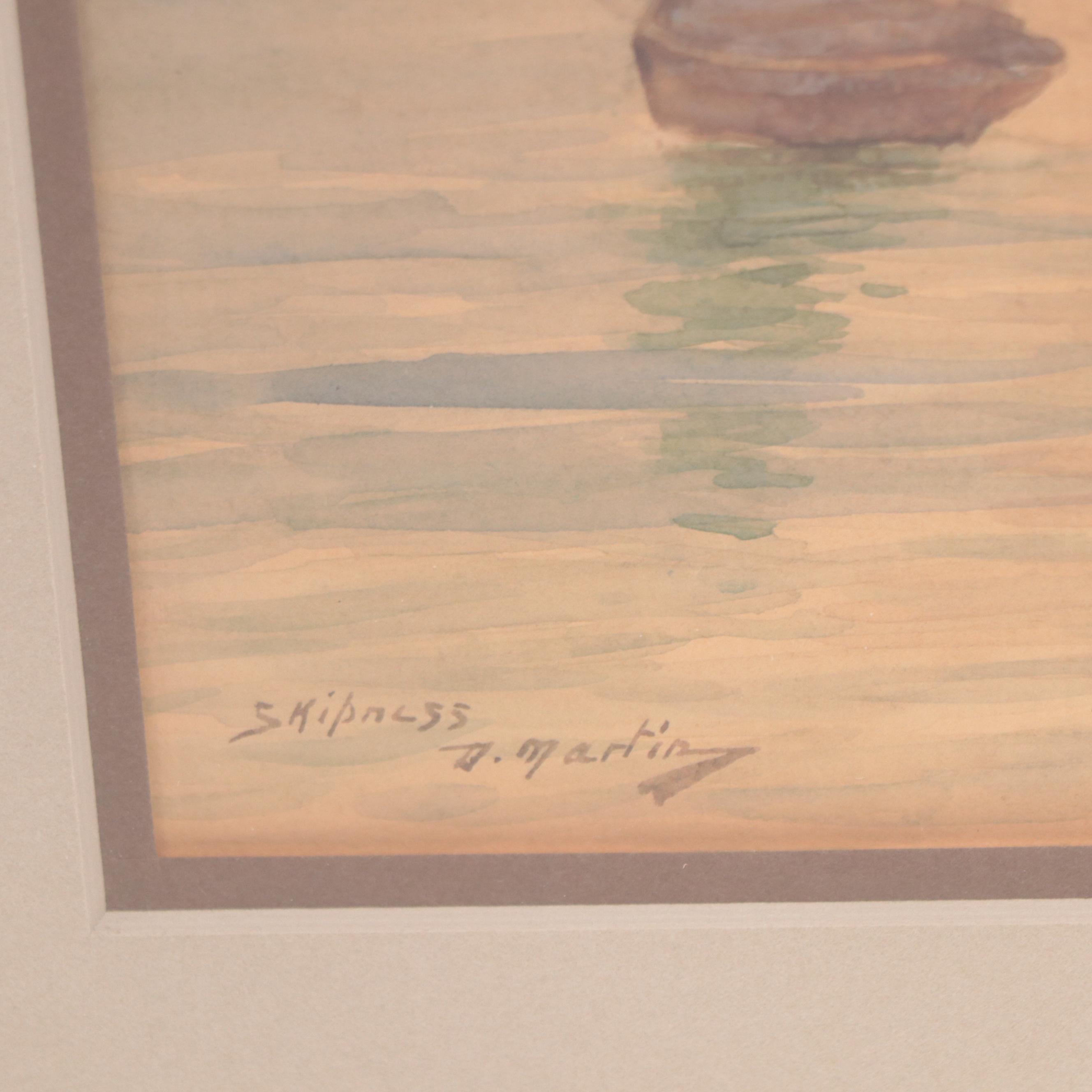 D. Martin Nautical Watercolor Painting "Ship nL 55""