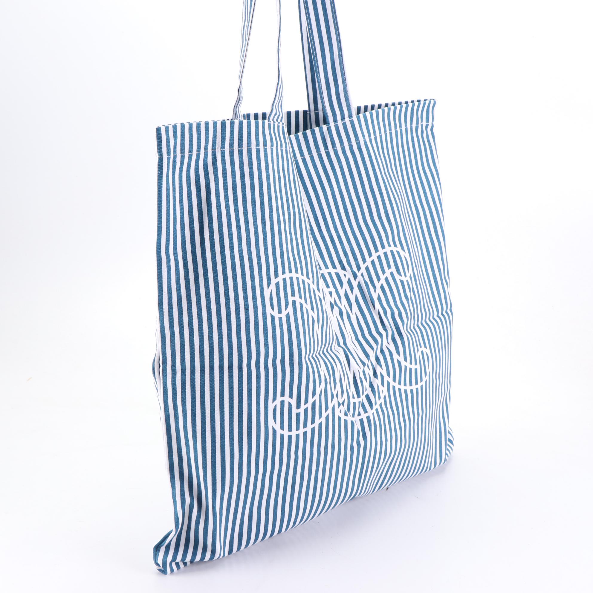 Slim Tote Bag in Striped Canvas