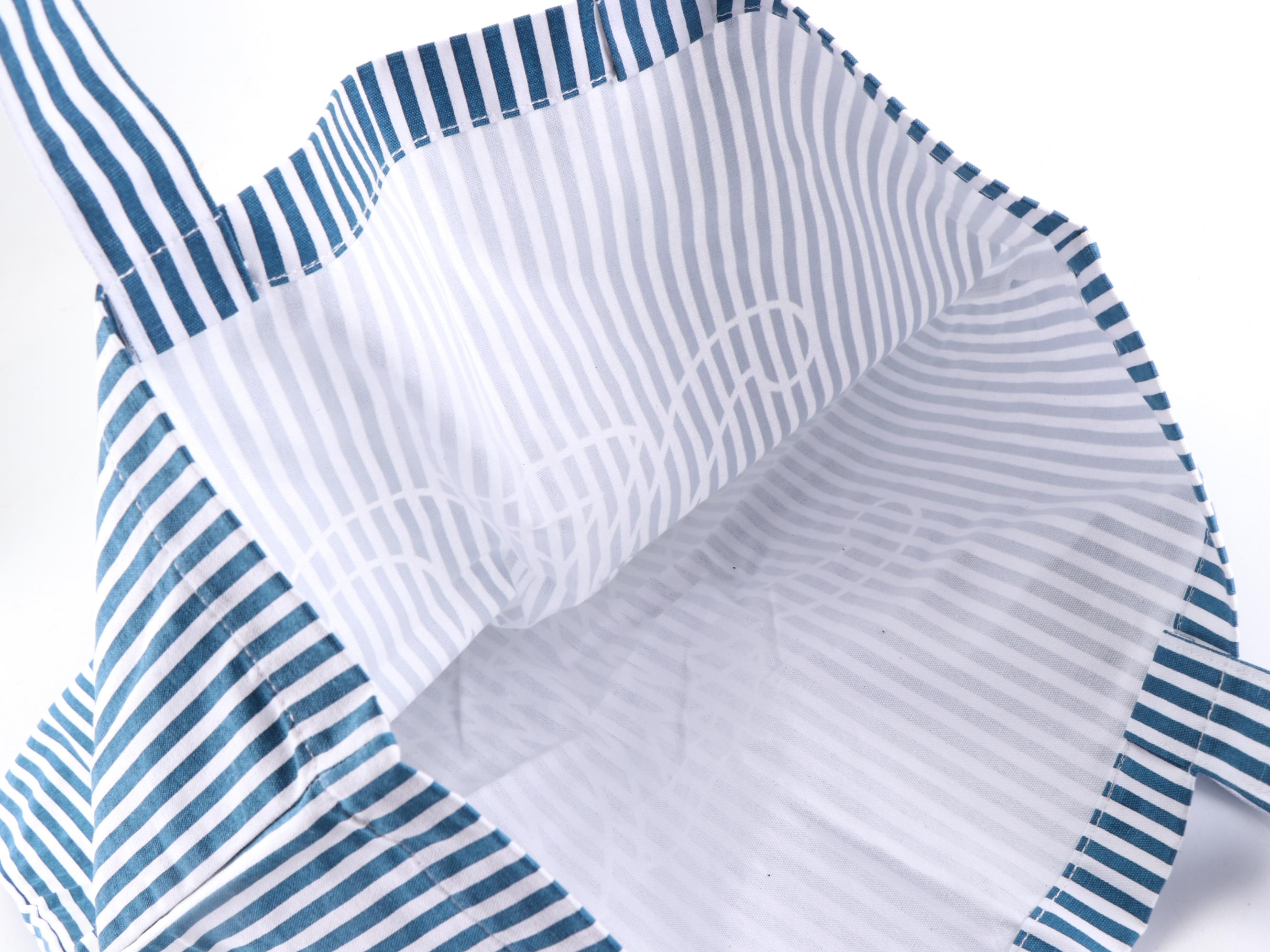 Slim Tote Bag in Striped Canvas