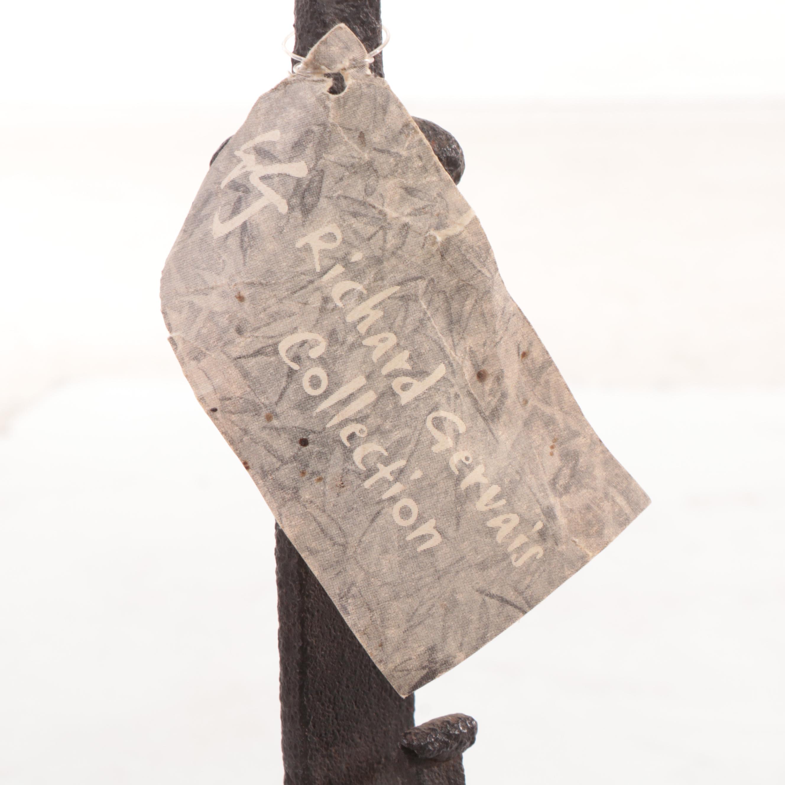 Scrolled Wrought Iron Andirons with Spit Holders