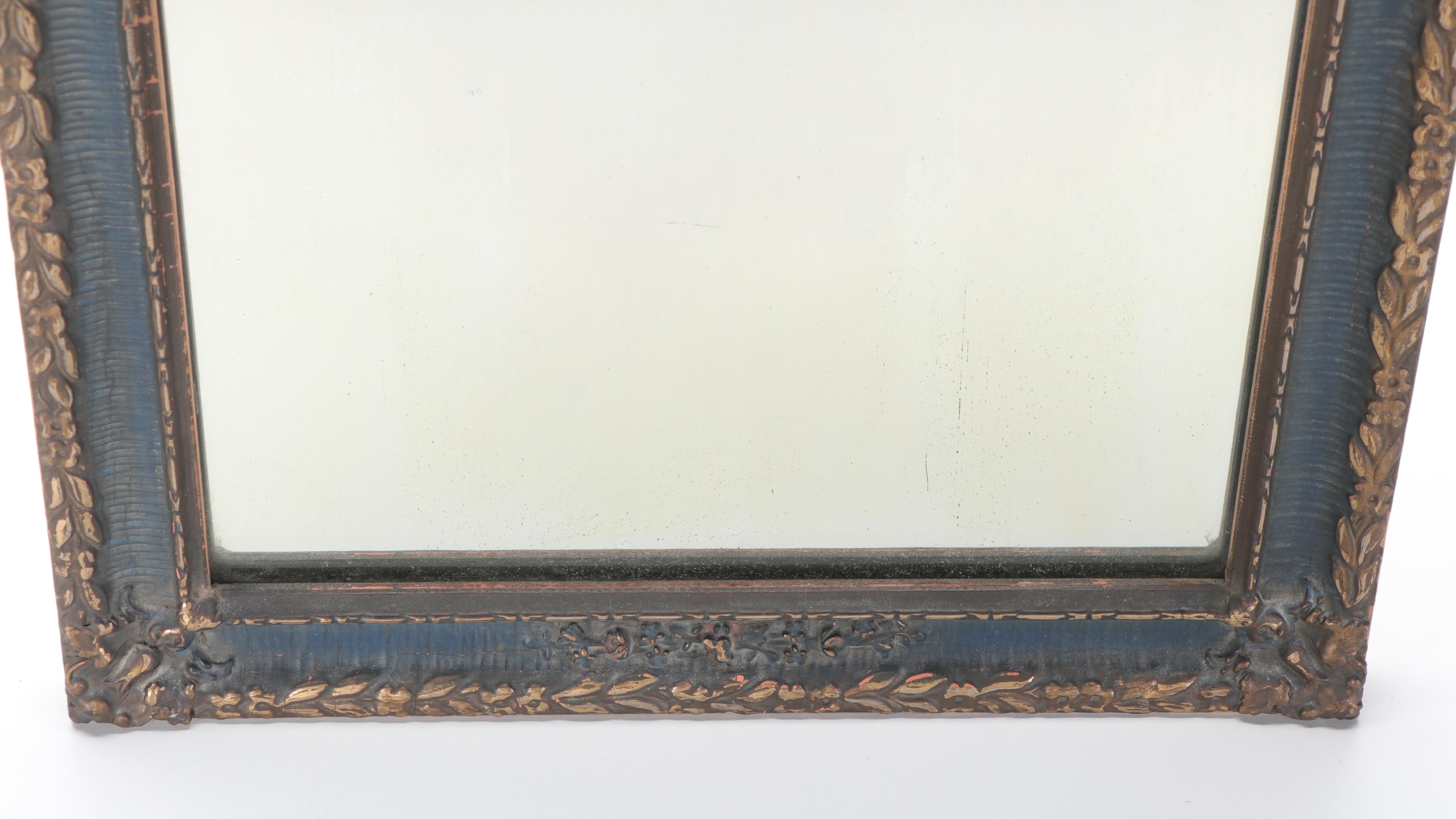 Neoclassical Style Polychrome Painted Arched Wall Mirror