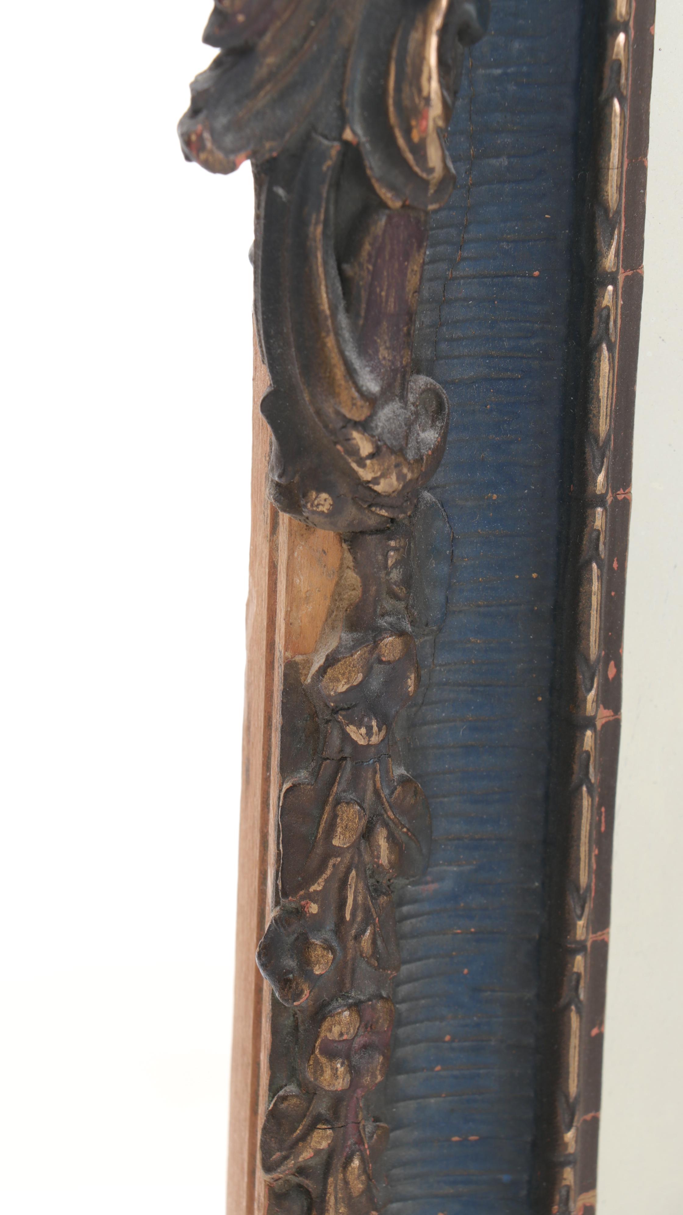 Neoclassical Style Polychrome Painted Arched Wall Mirror