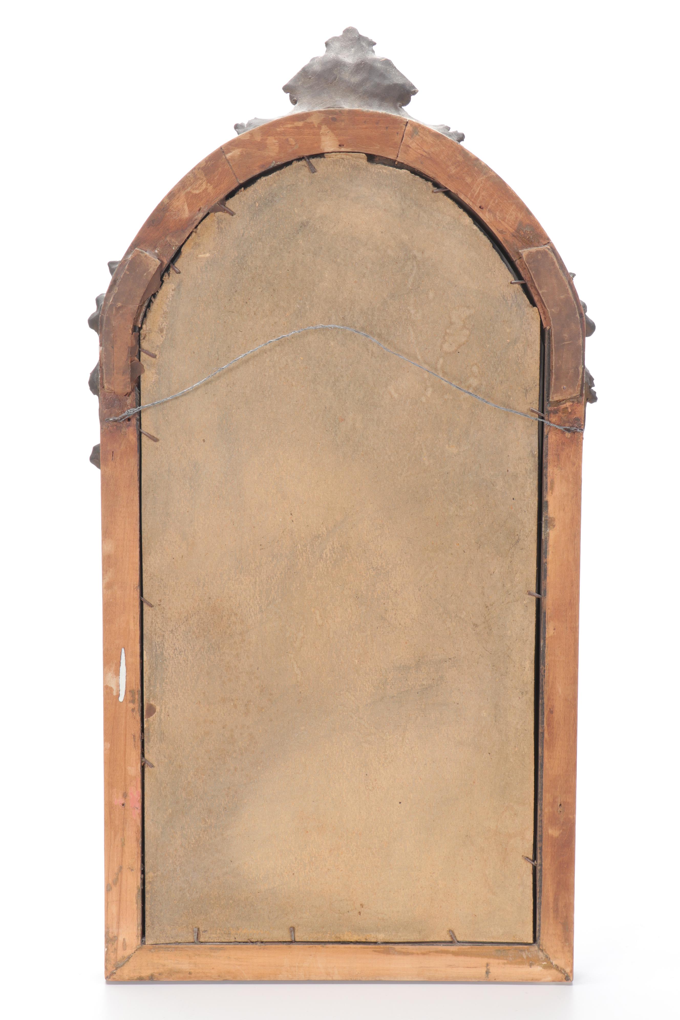 Neoclassical Style Polychrome Painted Arched Wall Mirror