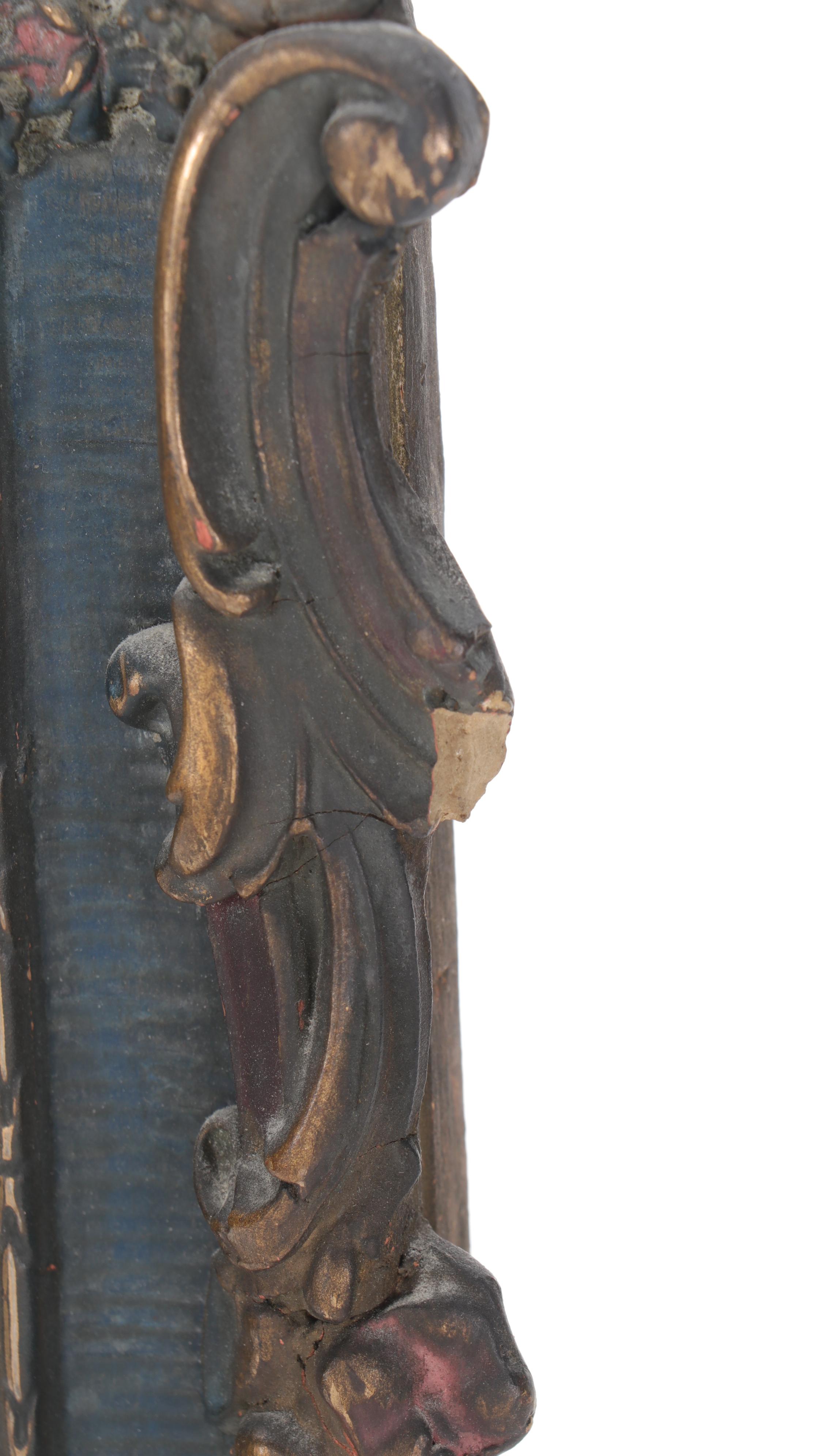 Neoclassical Style Polychrome Painted Arched Wall Mirror