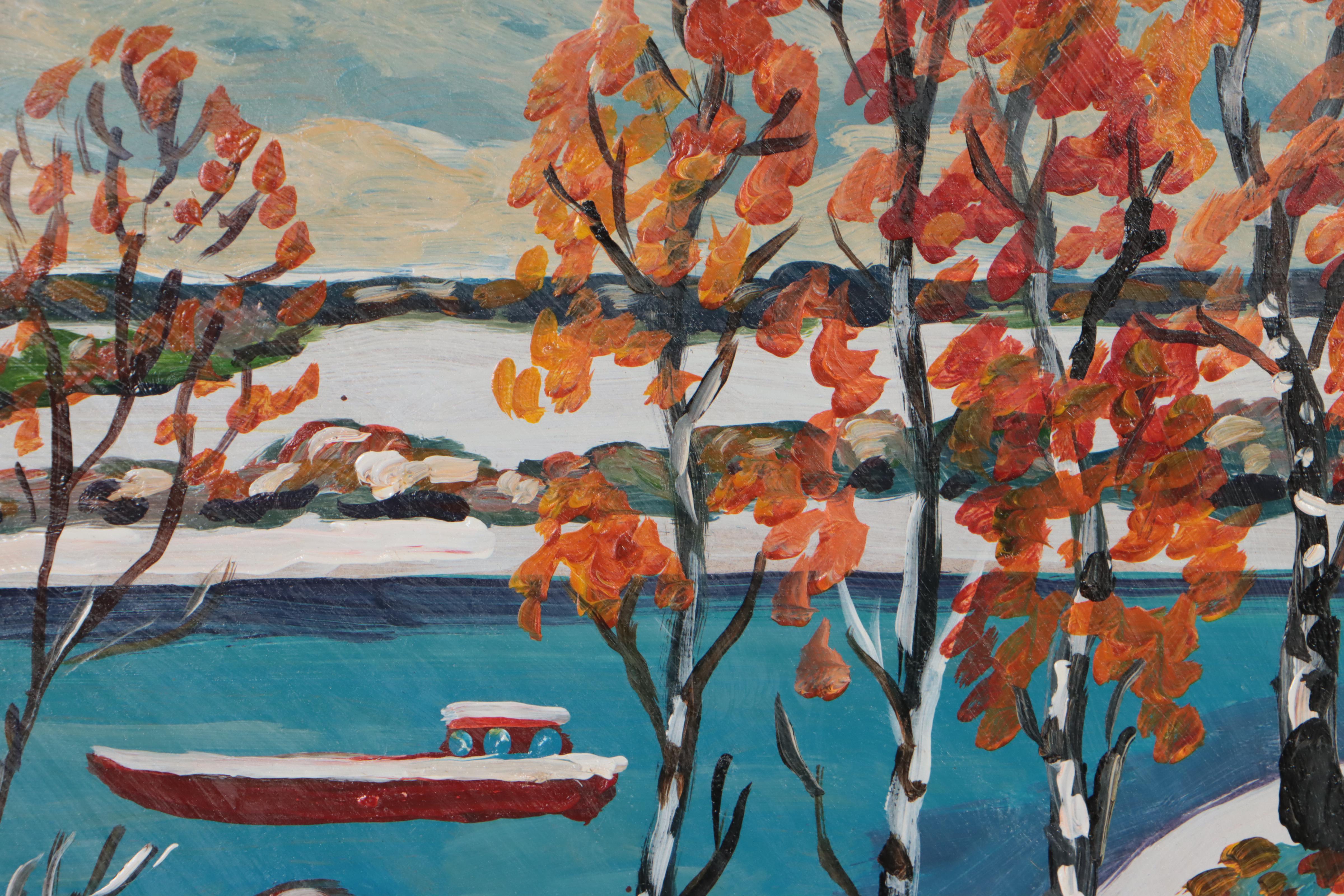 Maltzev Vadim Folk Art Winter Landscape Oil Painting, 2020