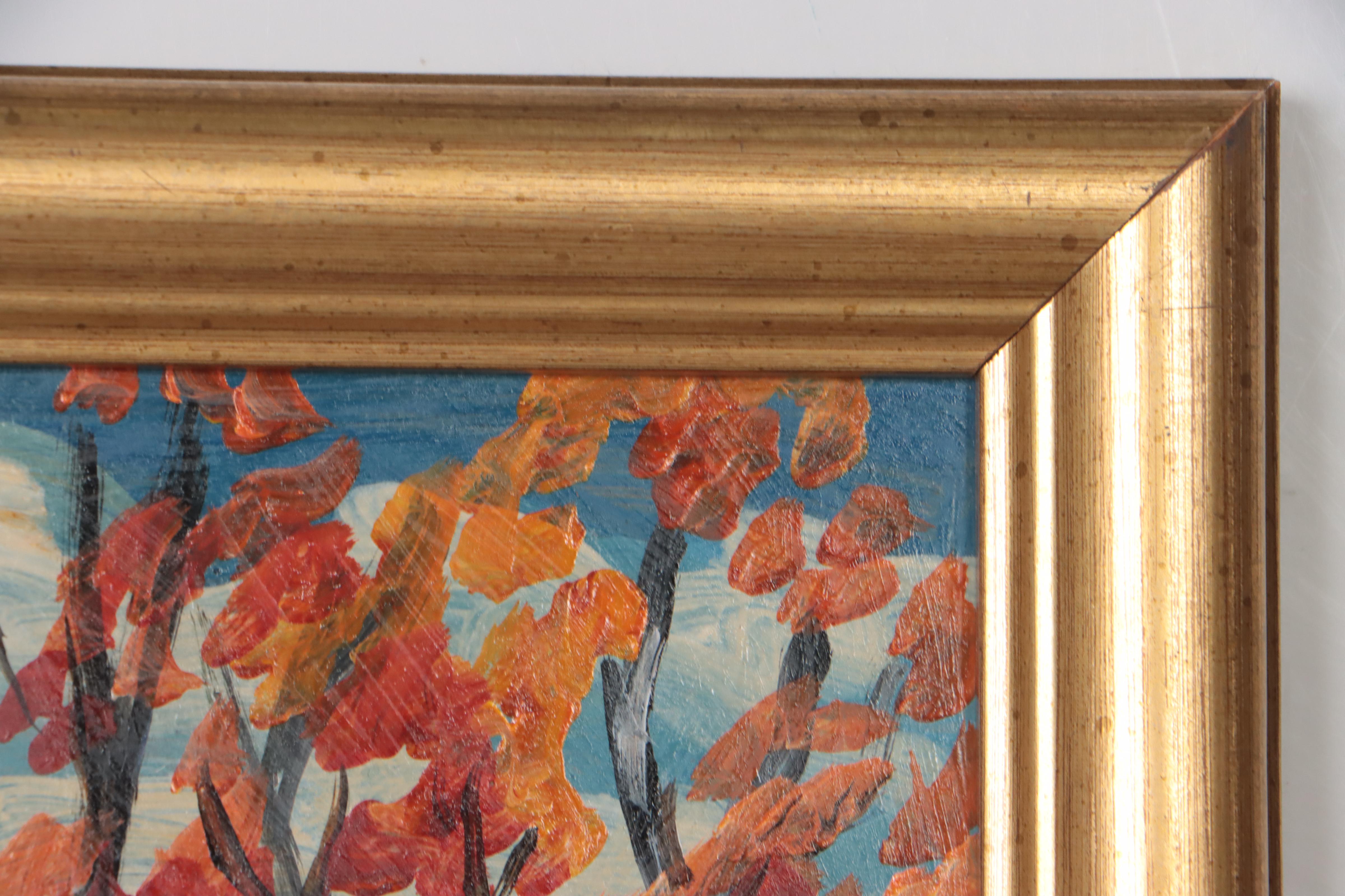 Maltzev Vadim Folk Art Winter Landscape Oil Painting, 2020