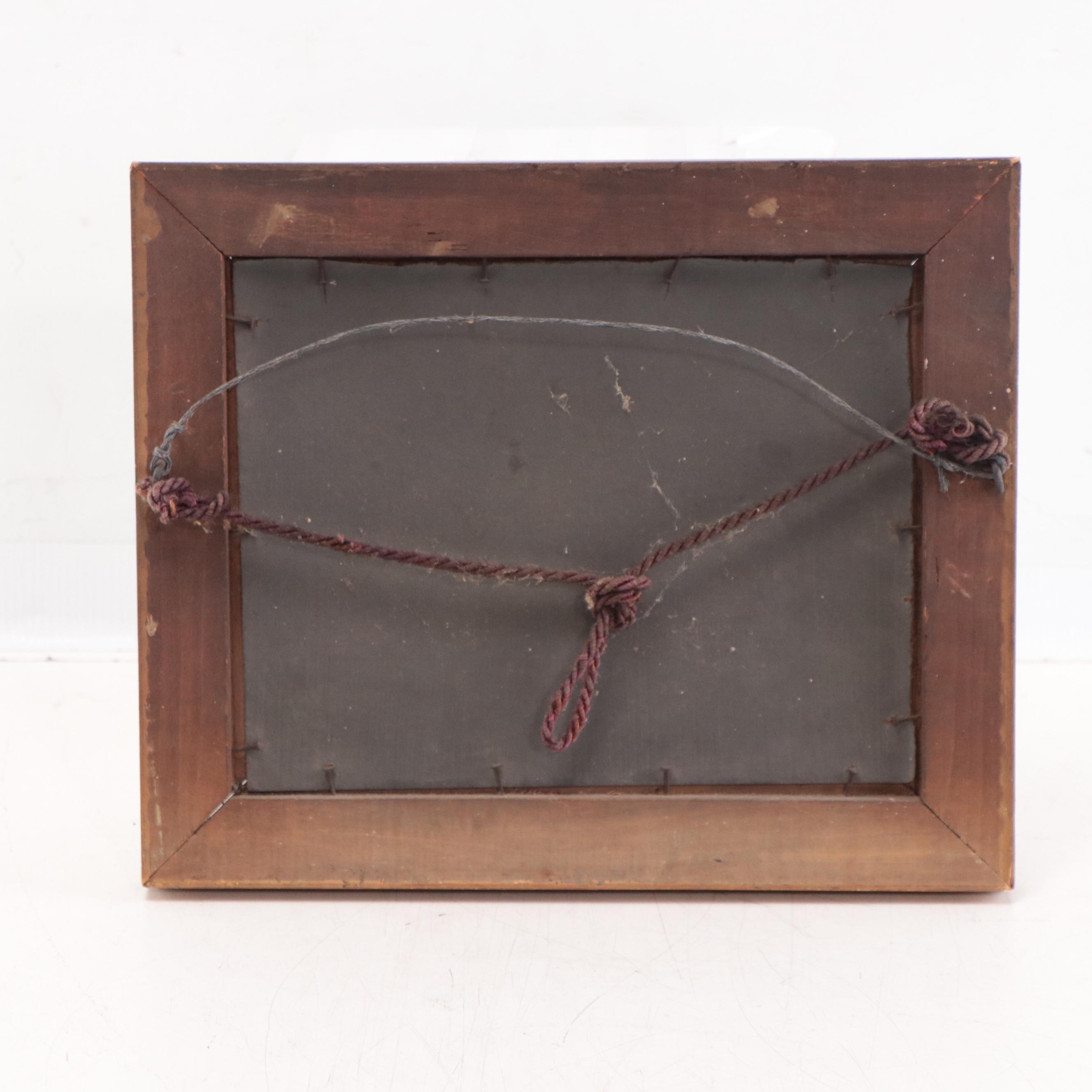 Naïve Oil Painting of Nocturne Landscape Ruins, Circa 1900