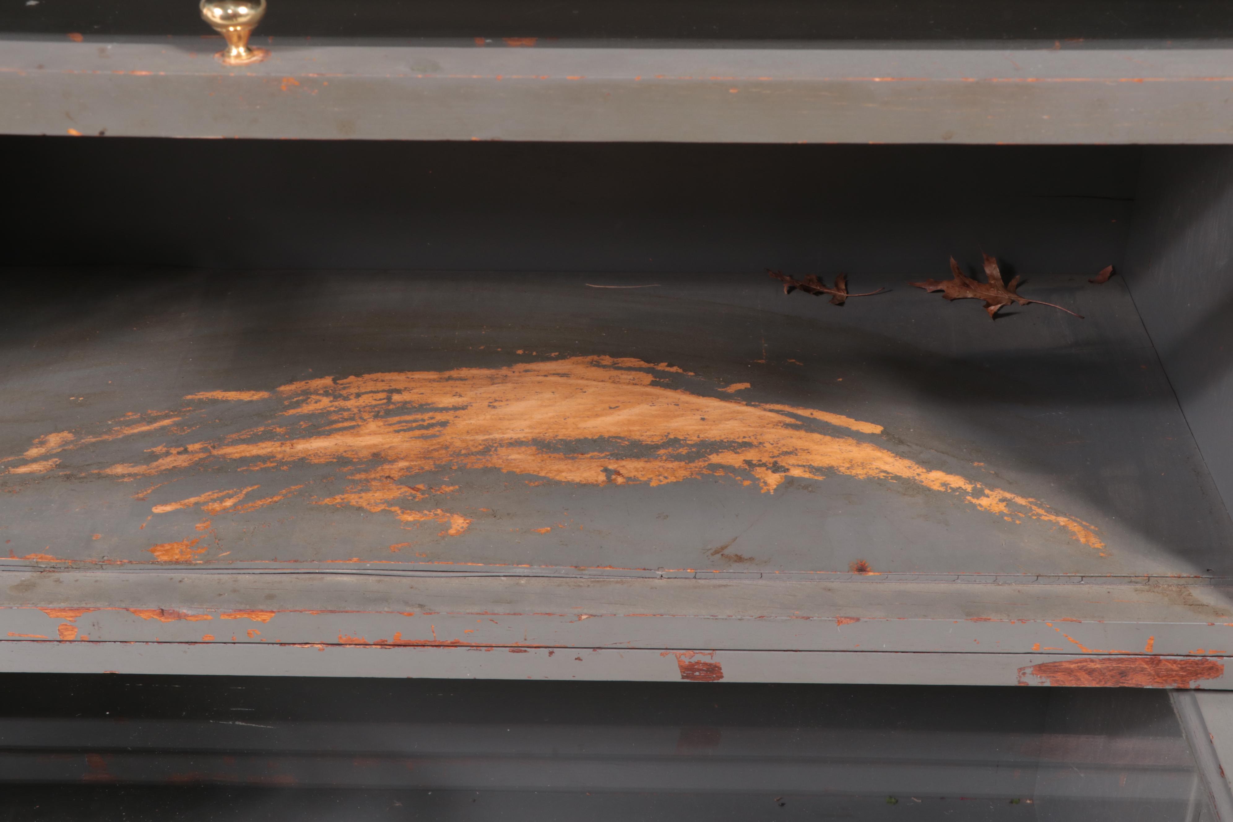 American Parcel-Painted Oak Four-Stack Barrister's Bookcase, Early 20th Century