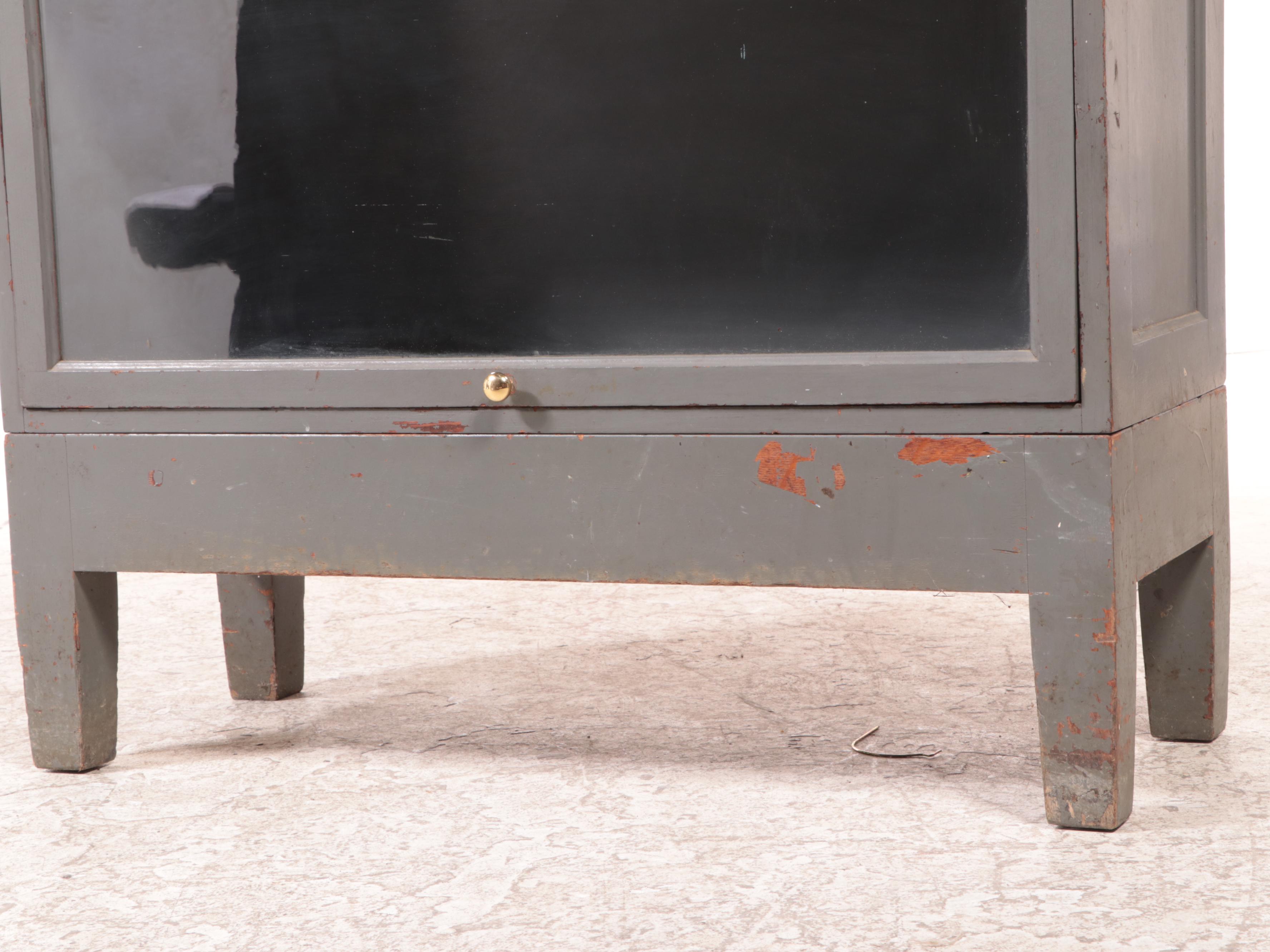 American Parcel-Painted Oak Four-Stack Barrister's Bookcase, Early 20th Century