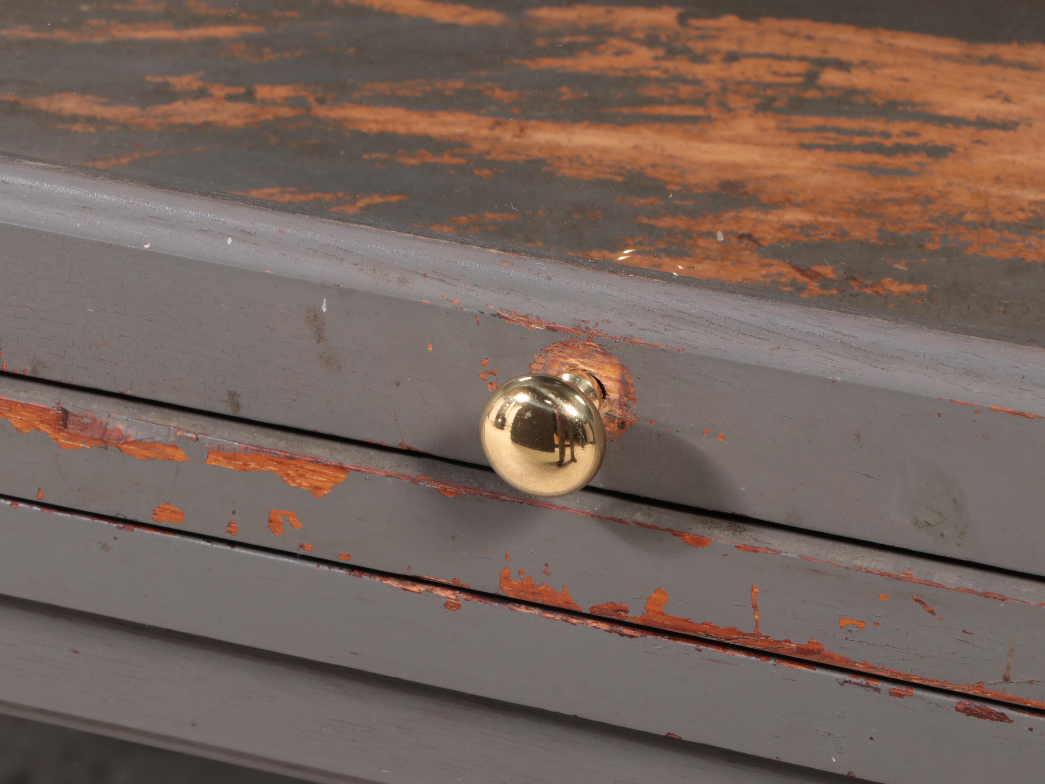 American Parcel-Painted Oak Four-Stack Barrister's Bookcase, Early 20th Century