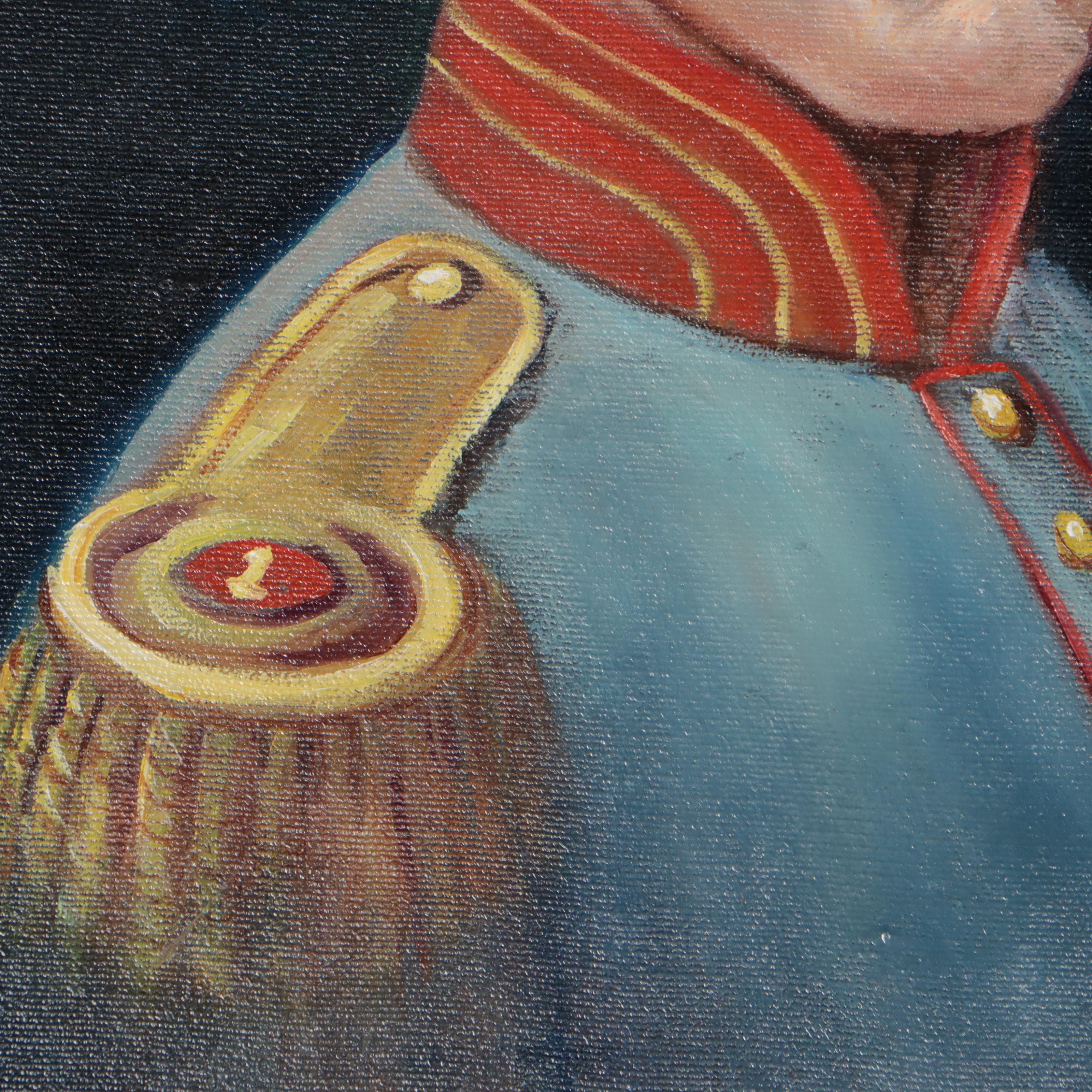 Military Portrait Oil Painting, 1986