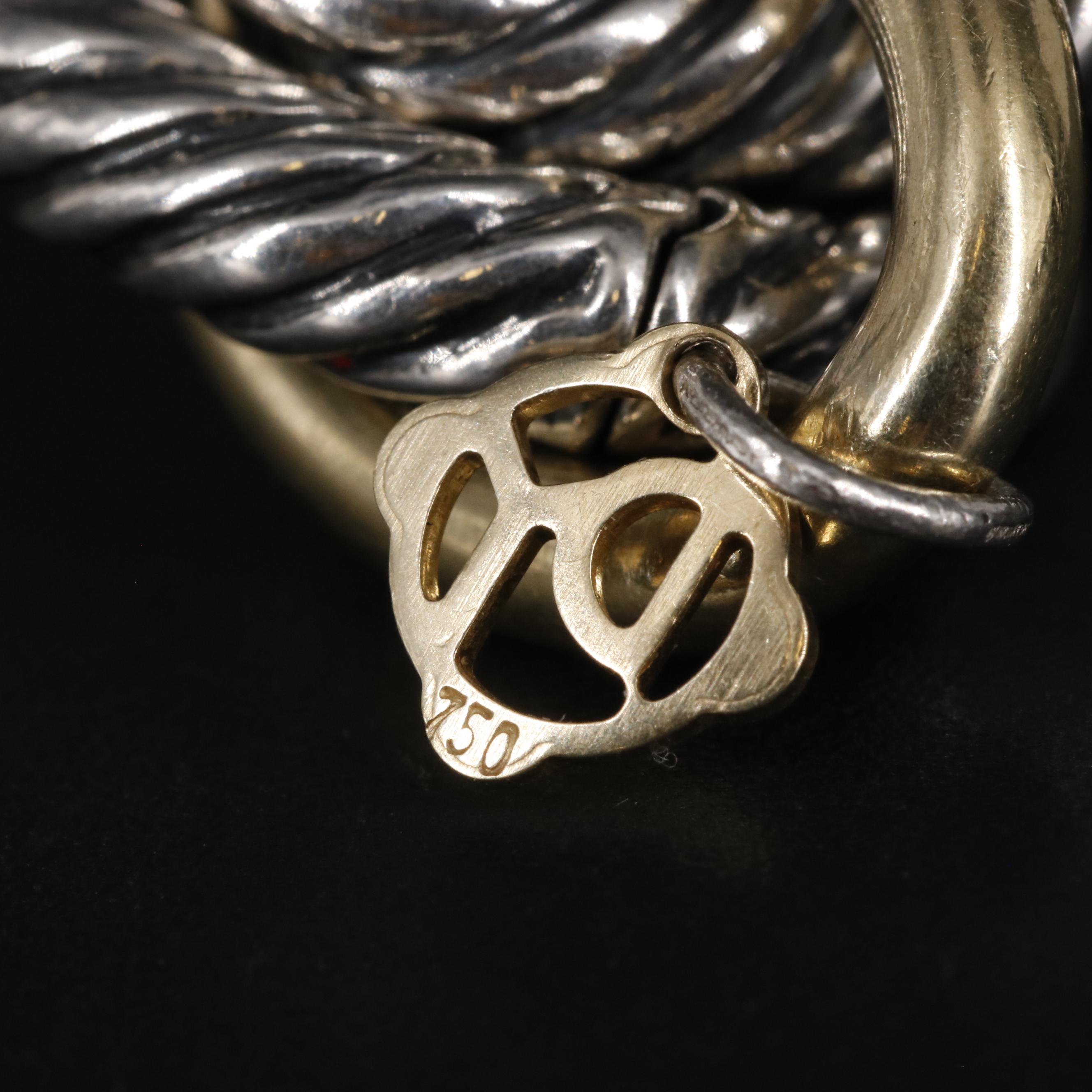 David Yurman "Chain Collection" Sterling and 18K Extra Large Oval Link Necklace