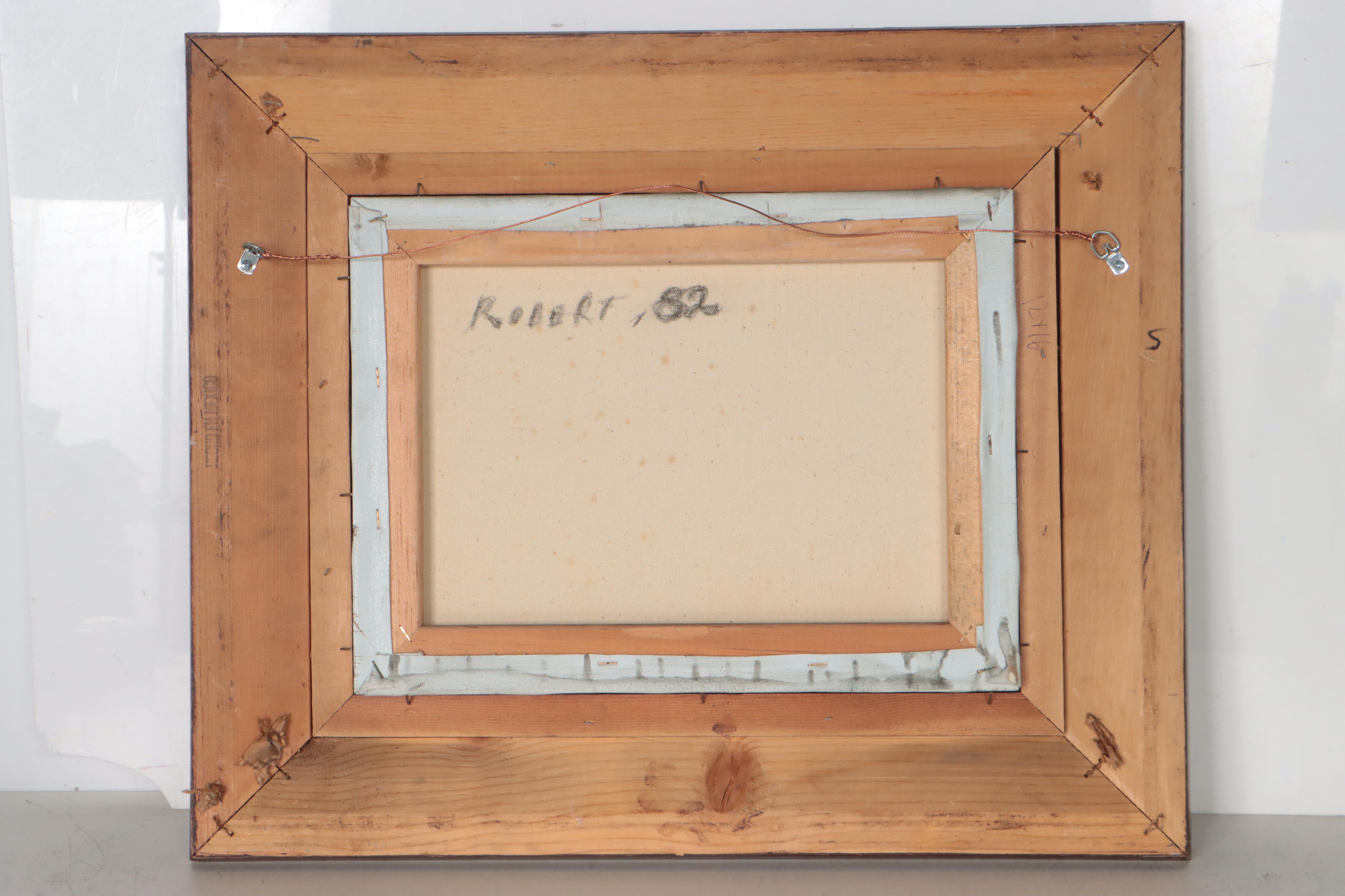 Harbor Scene Oil Painting, 1982