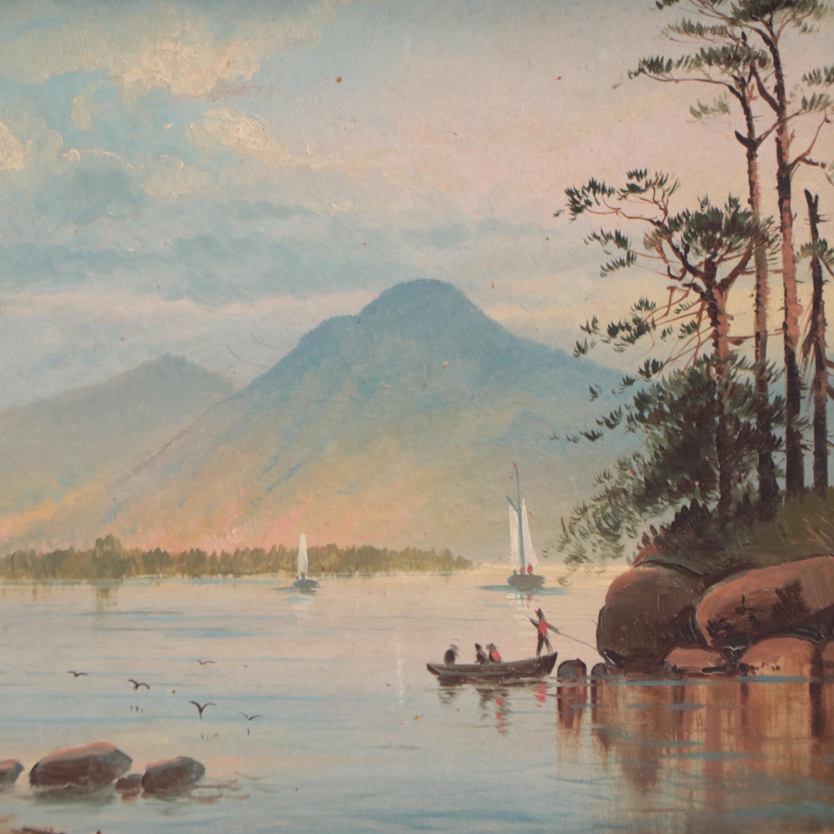 W. Cantwell Landscape Oil Painting, 1883