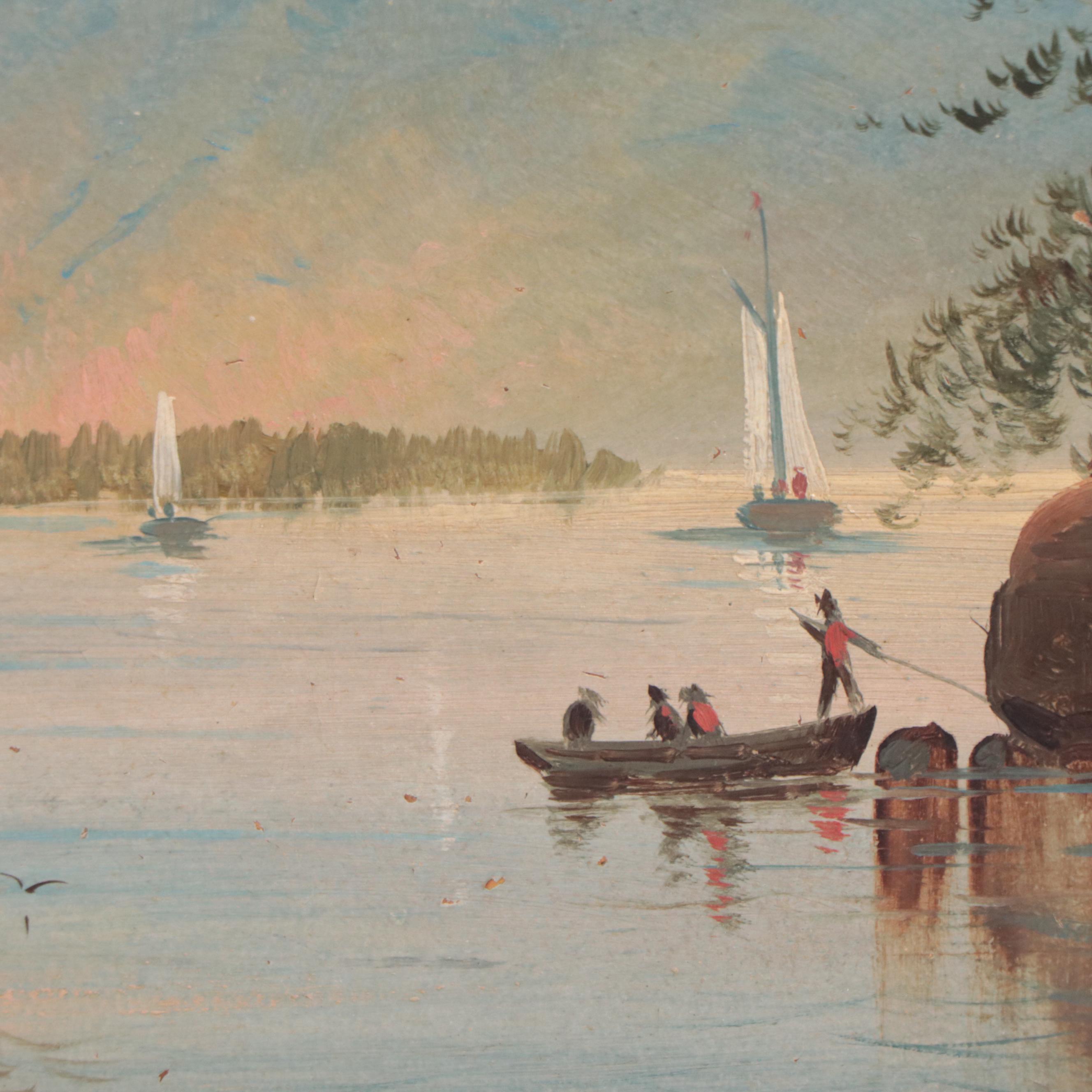 W. Cantwell Landscape Oil Painting, 1883