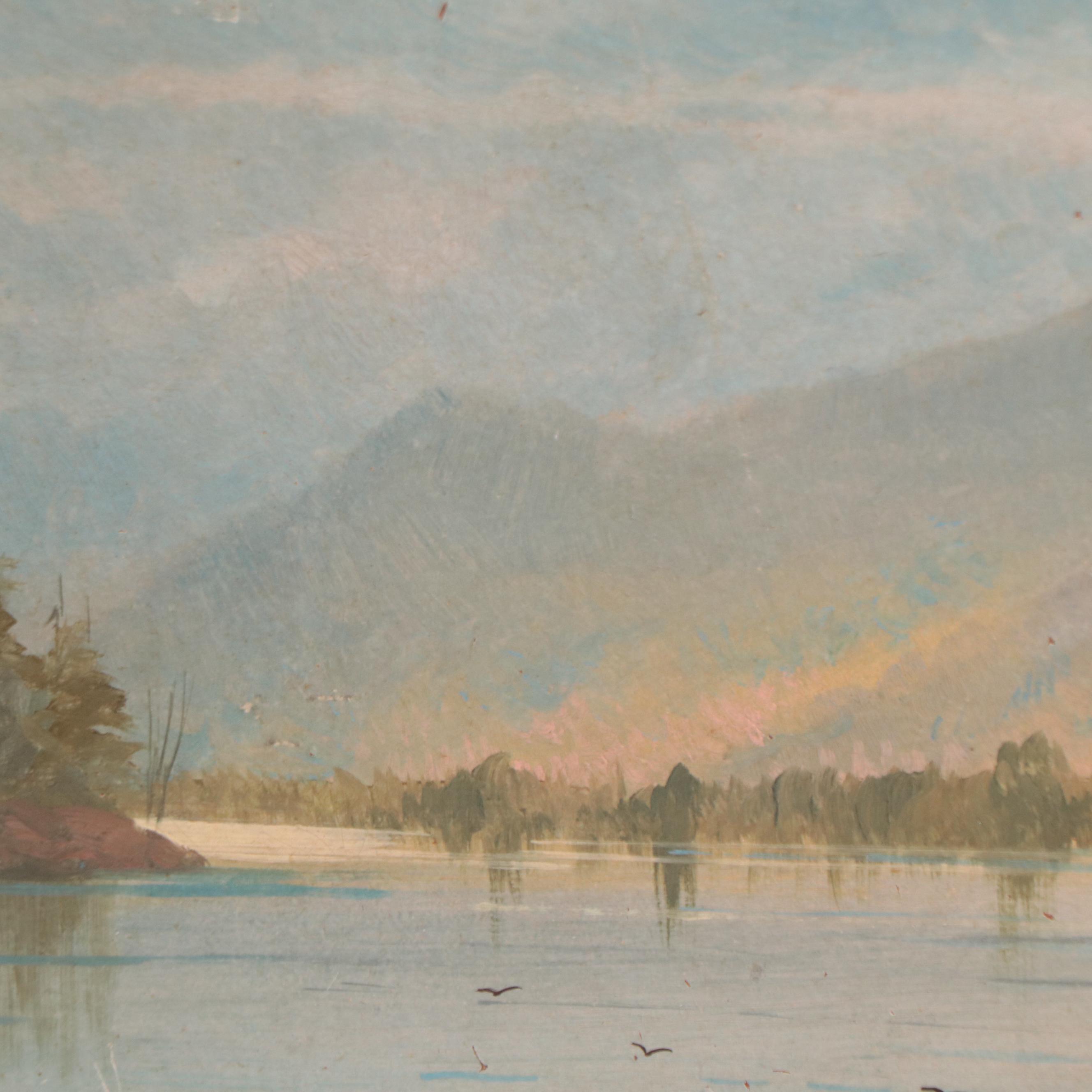 W. Cantwell Landscape Oil Painting, 1883