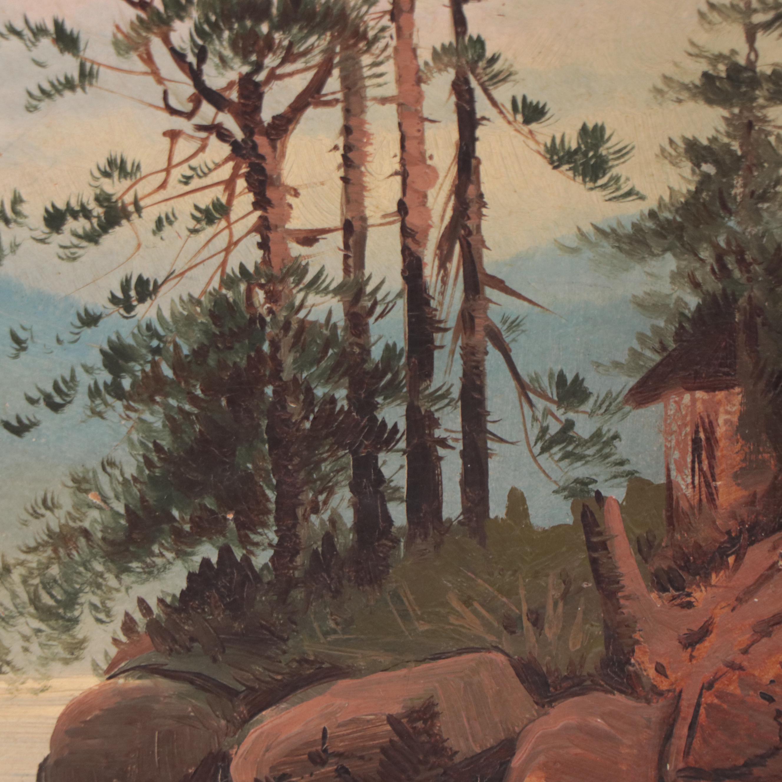 W. Cantwell Landscape Oil Painting, 1883