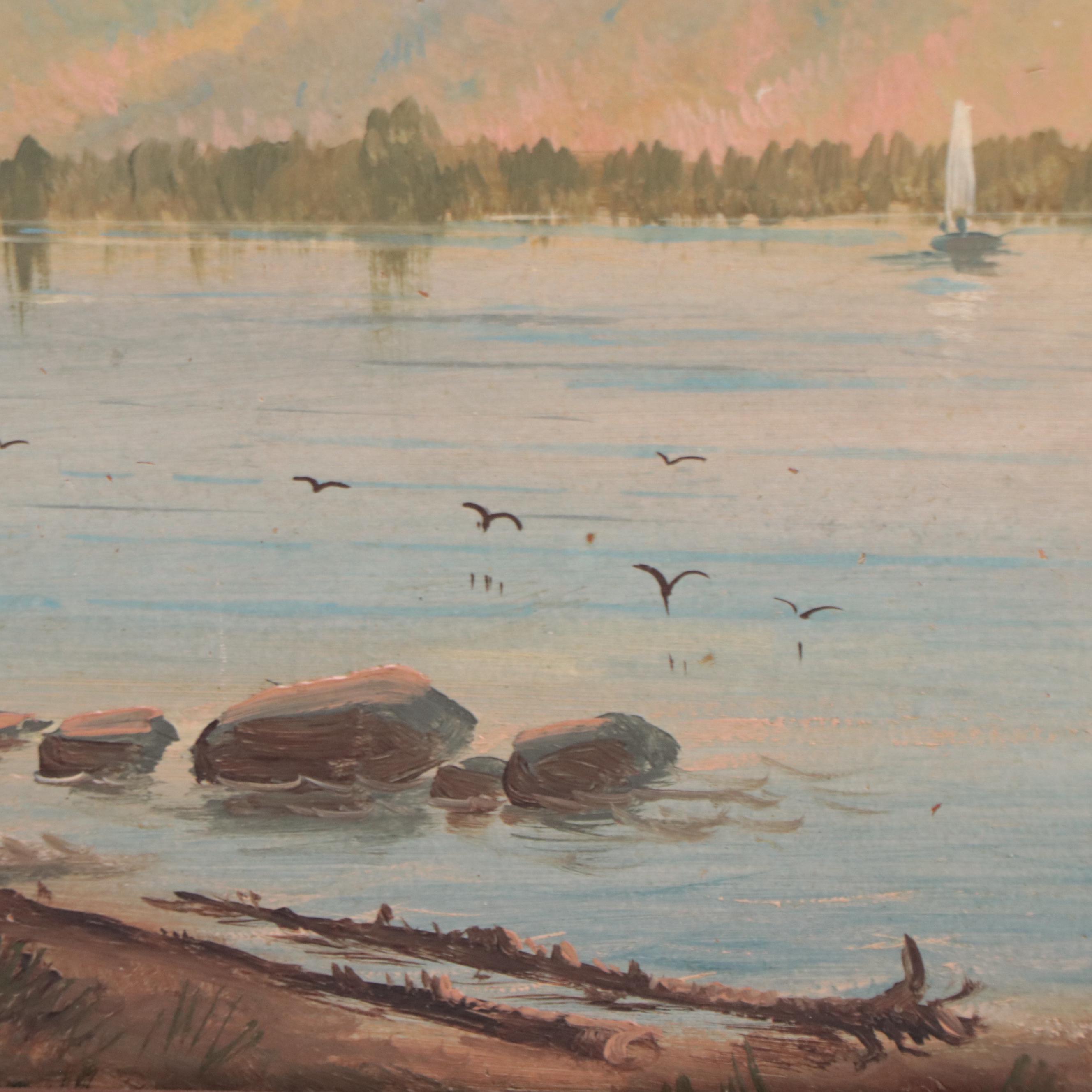 W. Cantwell Landscape Oil Painting, 1883