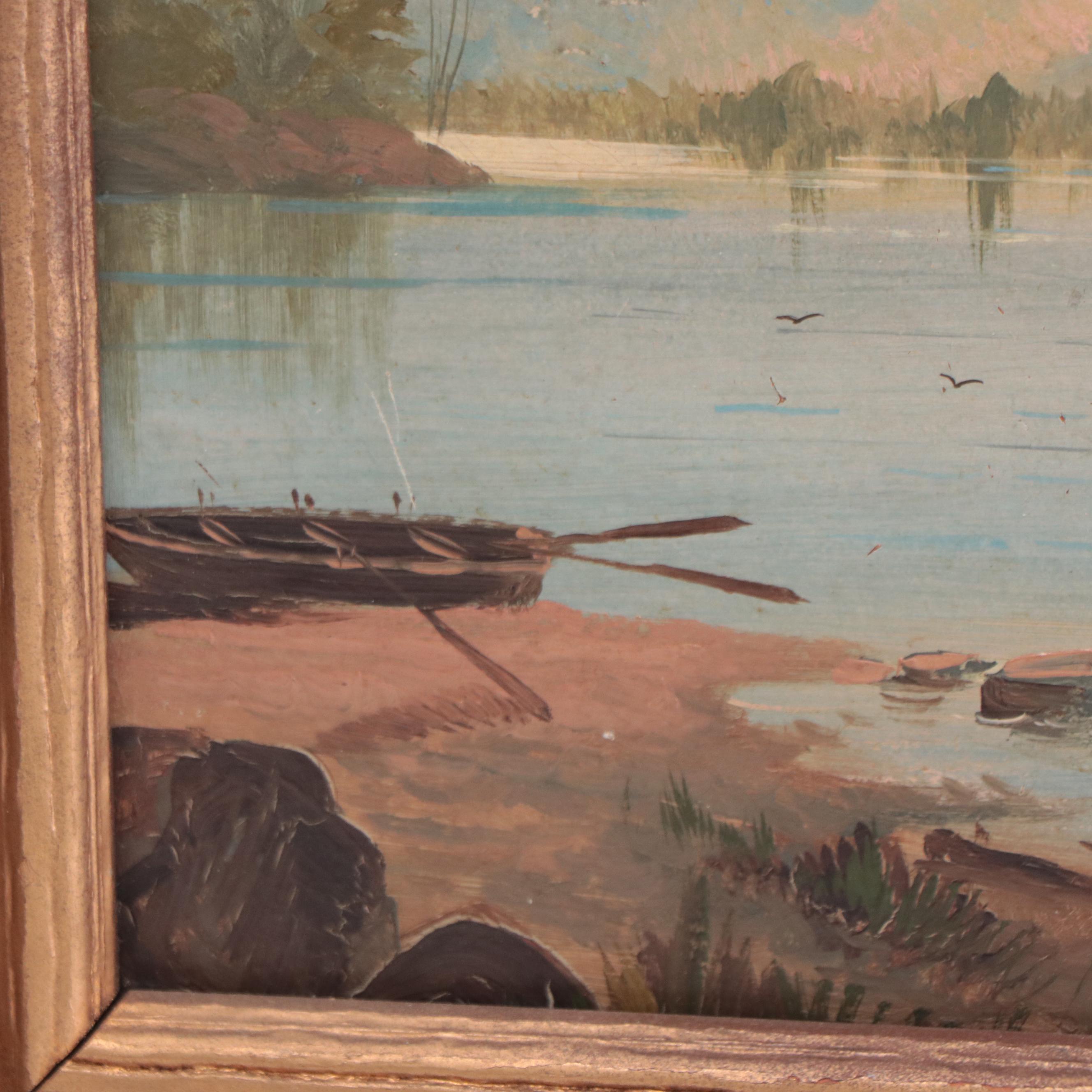 W. Cantwell Landscape Oil Painting, 1883