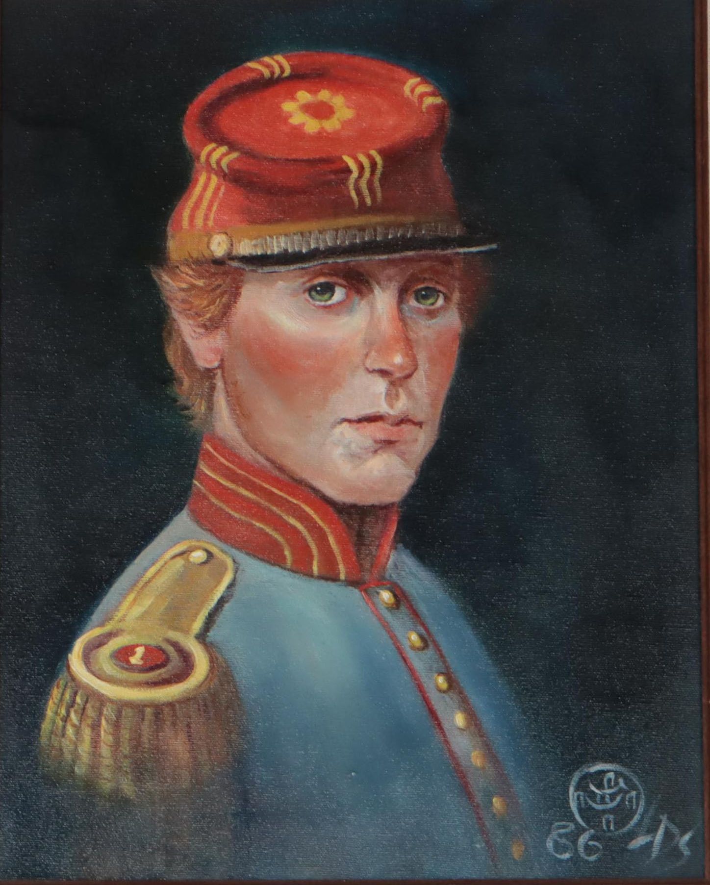Military Portrait Oil Painting, 1986