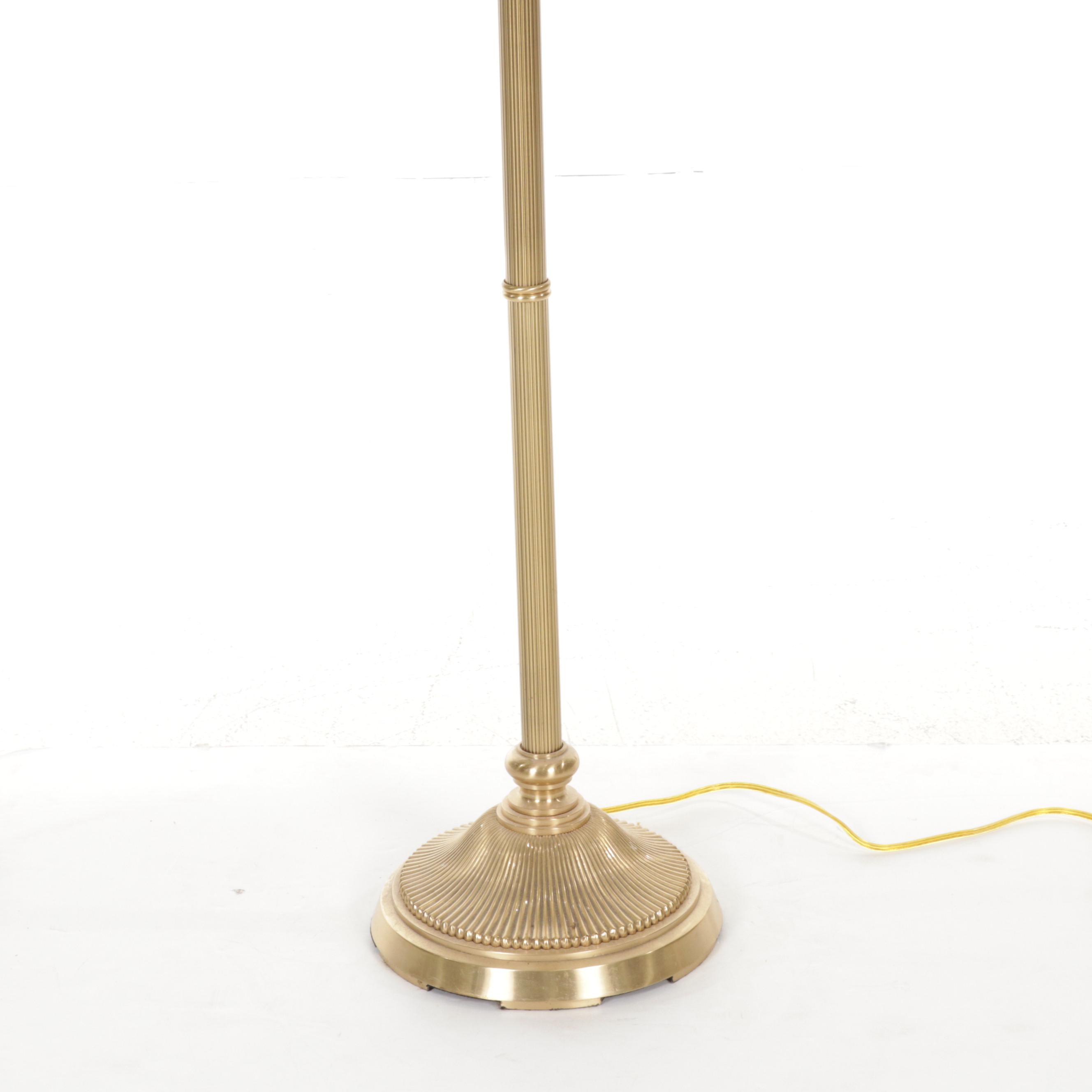 Lenox Lighting by Quoizel "Garden Splendor" Brass & Porcelain Floor Lamp
