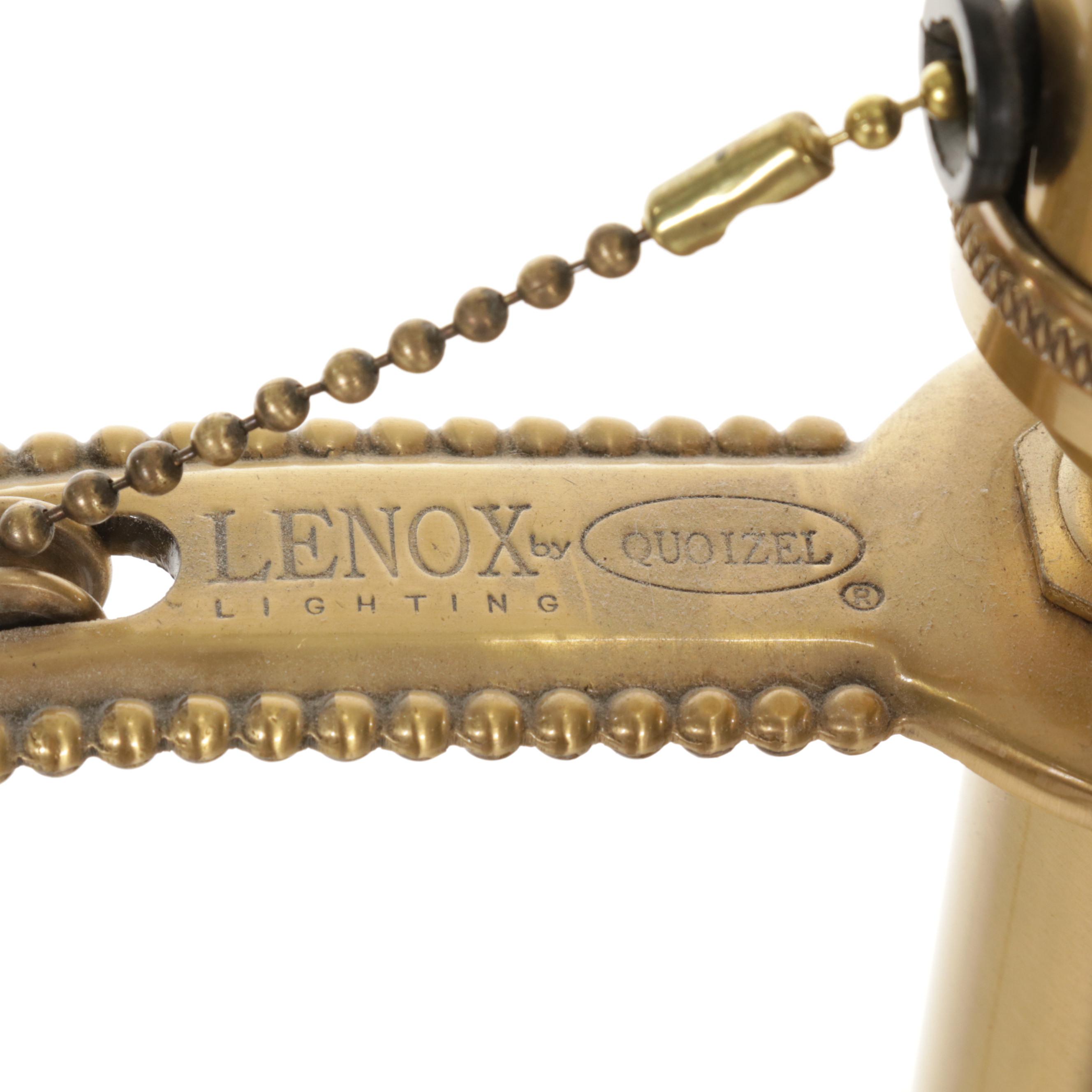 Lenox Lighting by Quoizel "Garden Splendor" Brass & Porcelain Floor Lamp