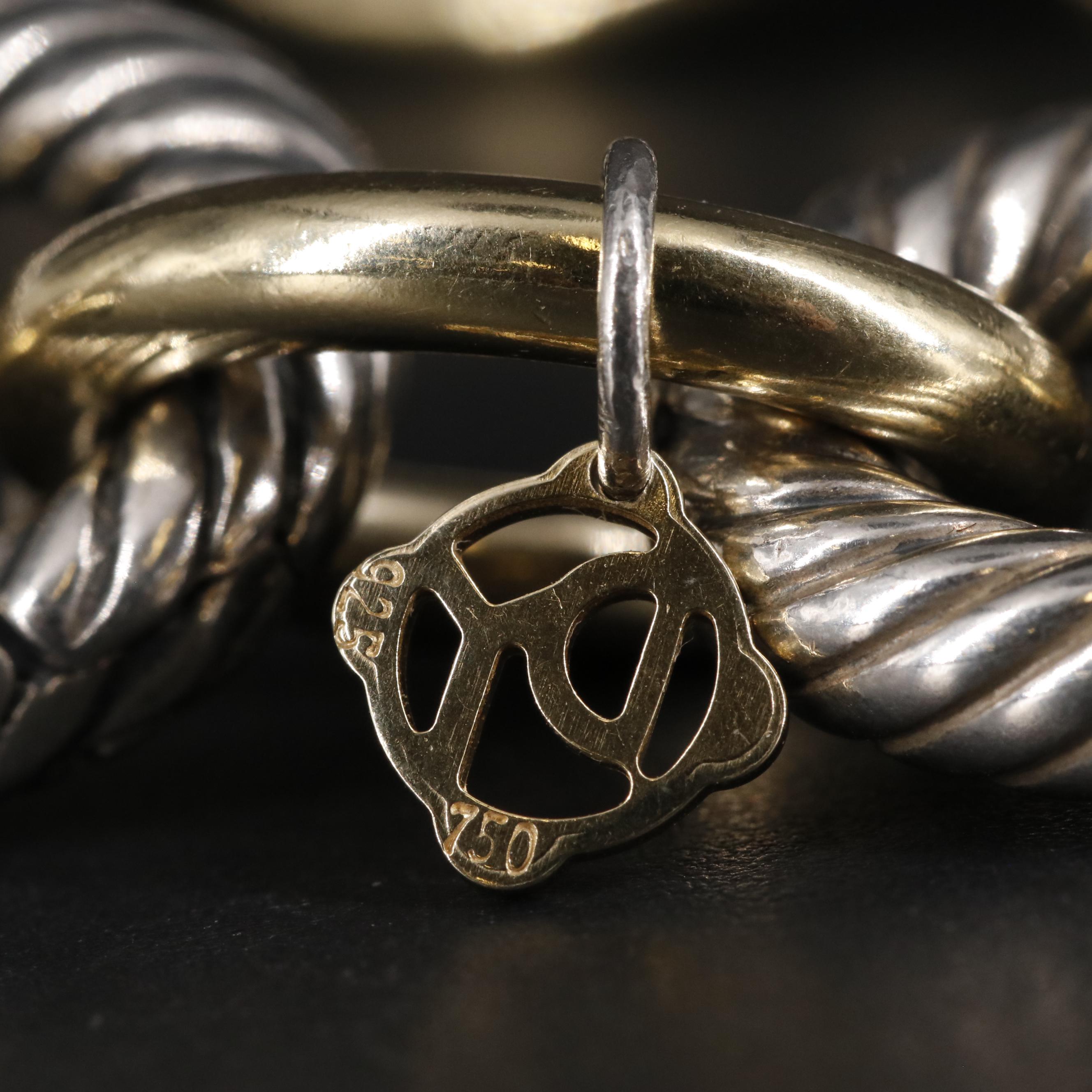 David Yurman "Chain Collection" Sterling and 18K Extra Large Oval Link Necklace