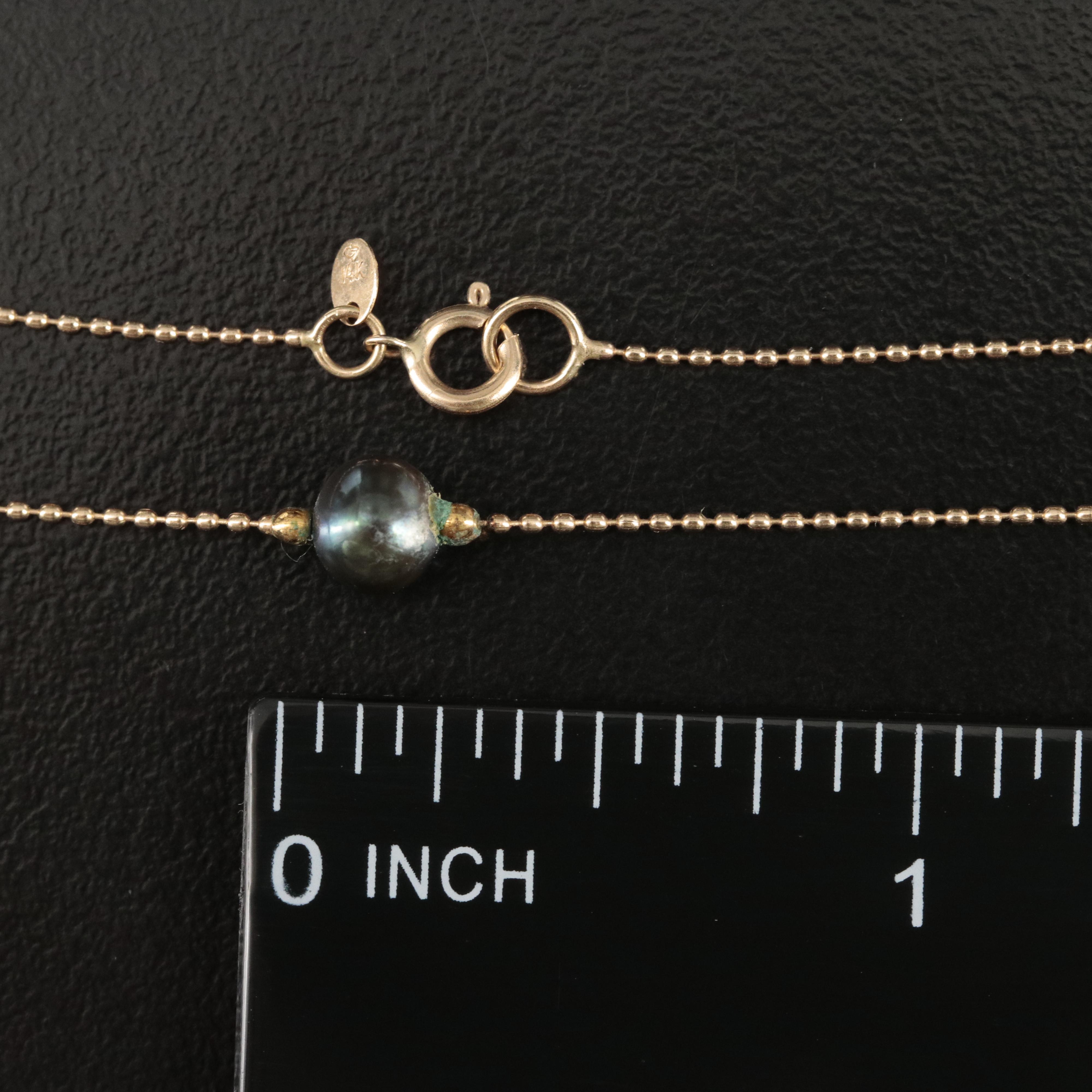 14K Pearl Station Necklace