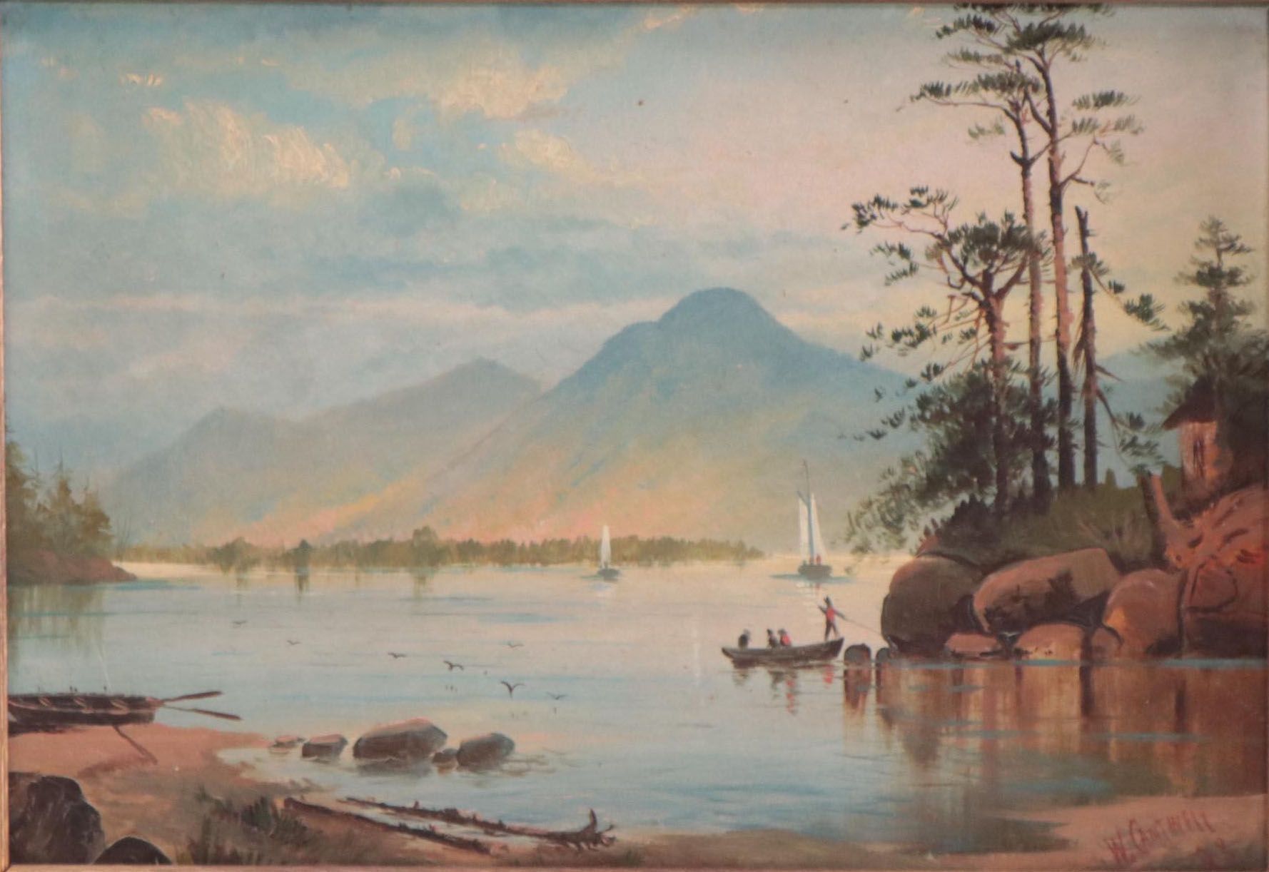 W. Cantwell Landscape Oil Painting, 1883
