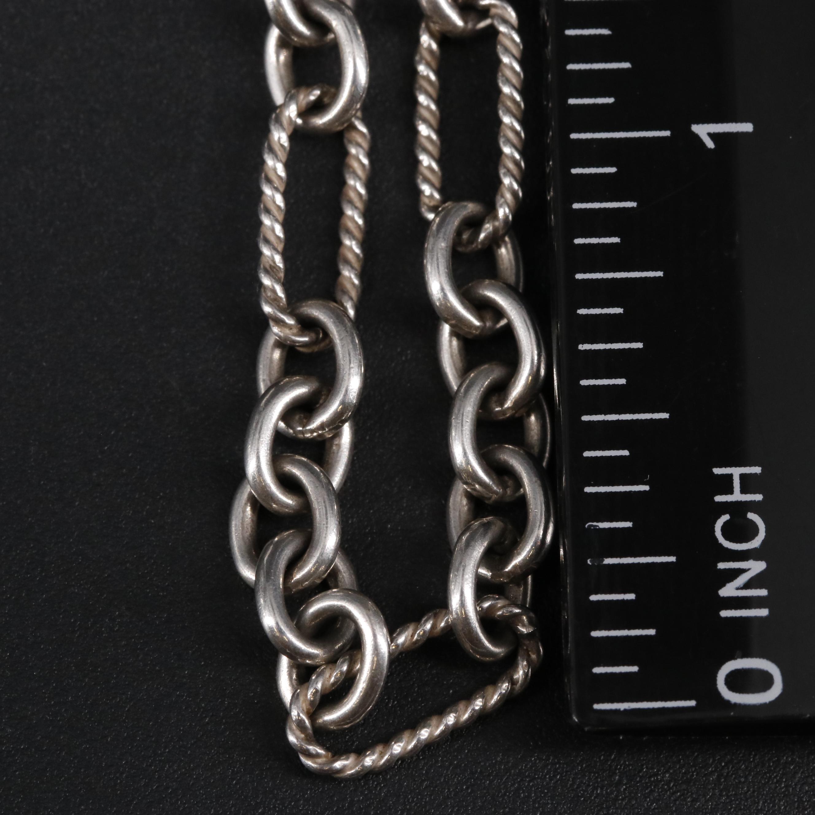 David Yurman Sterling Figaro Chain Necklace with 18K Accents