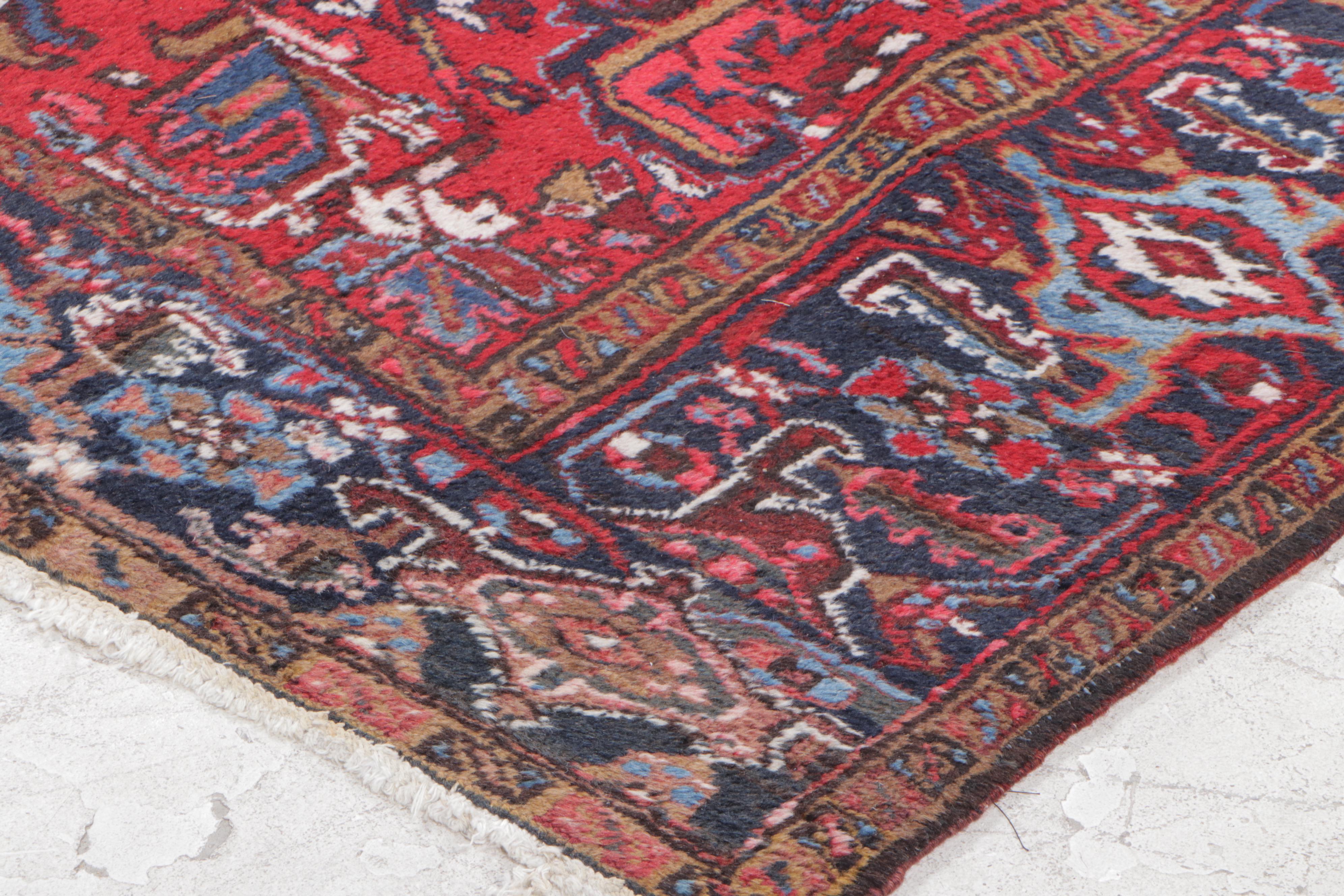 7'6 x 11'4 Hand-Knotted Persian Heriz Area Rug