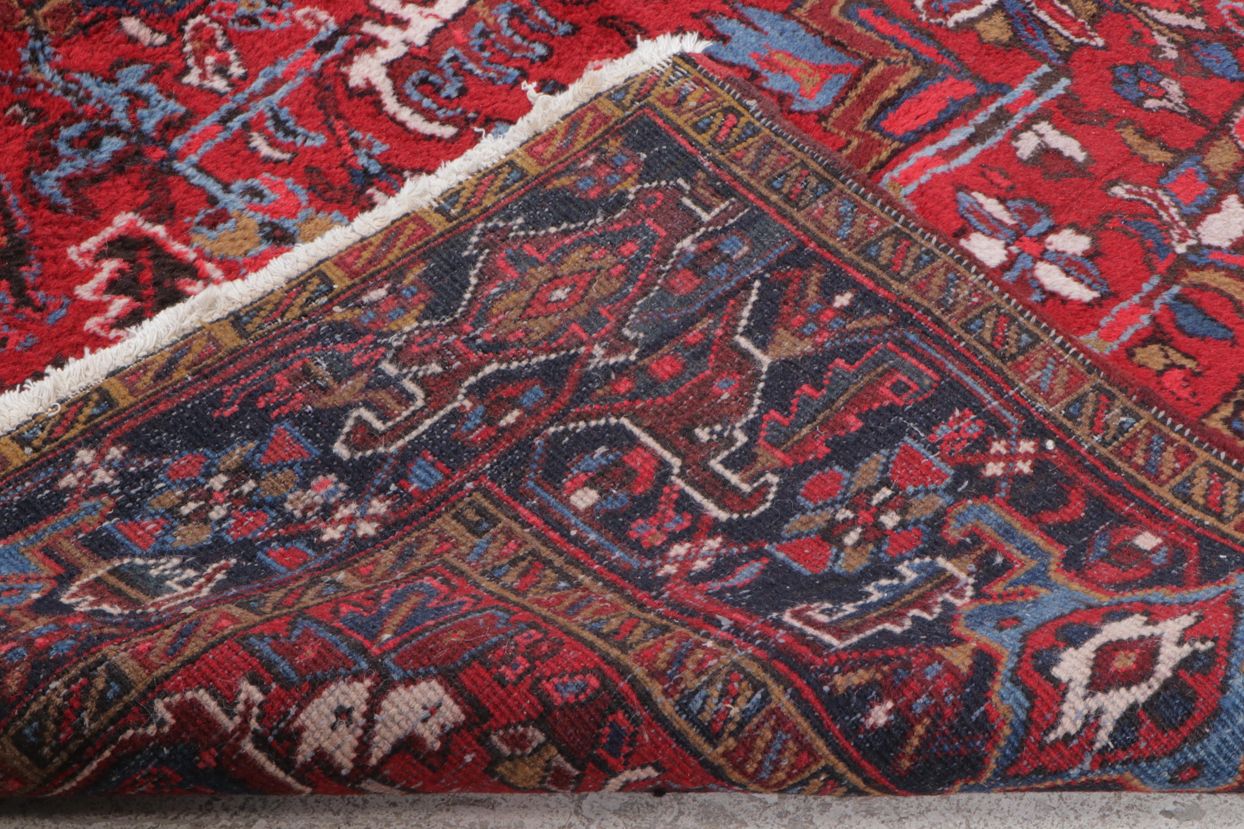 7'6 x 11'4 Hand-Knotted Persian Heriz Area Rug