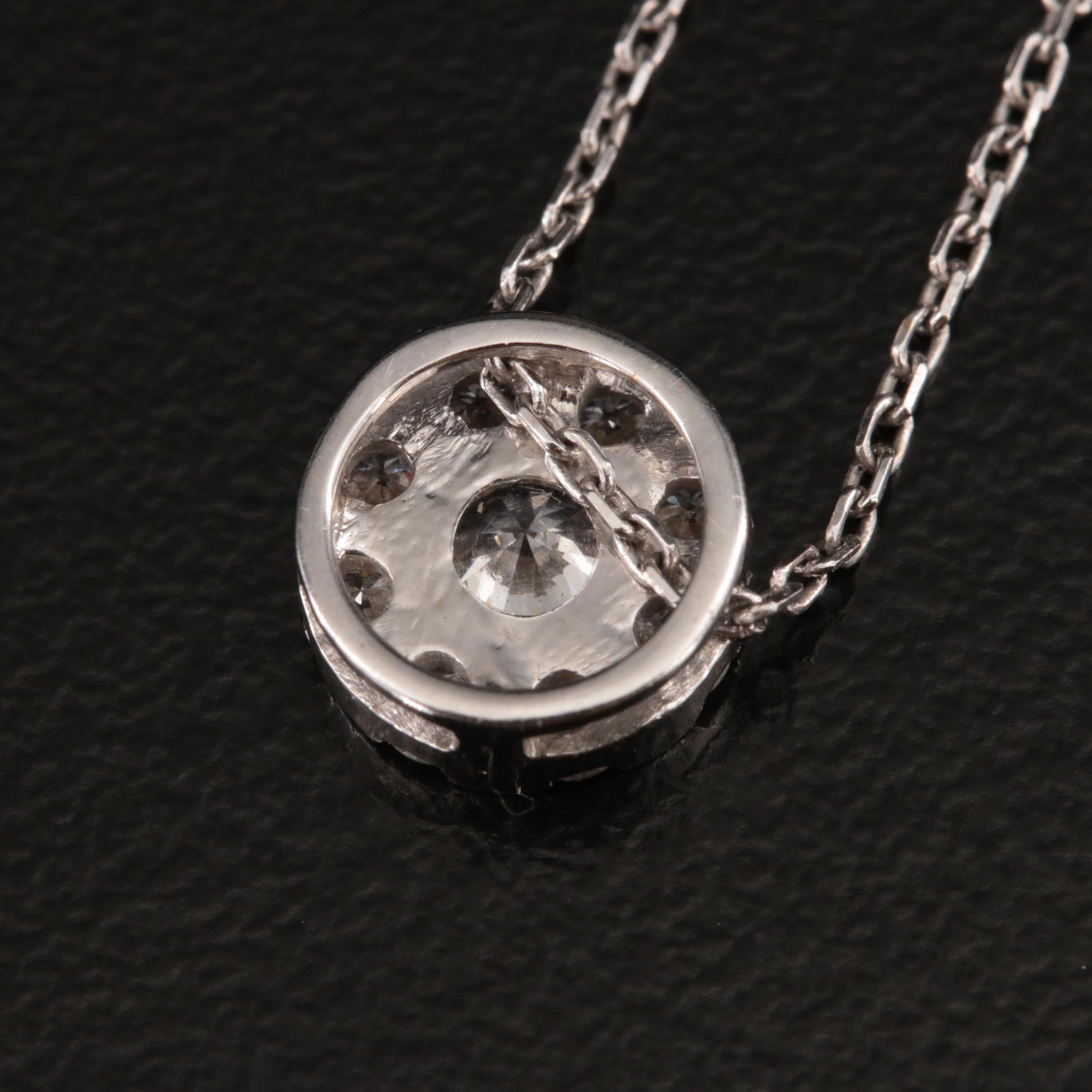 18K Diamond Cluster Pendant Necklace