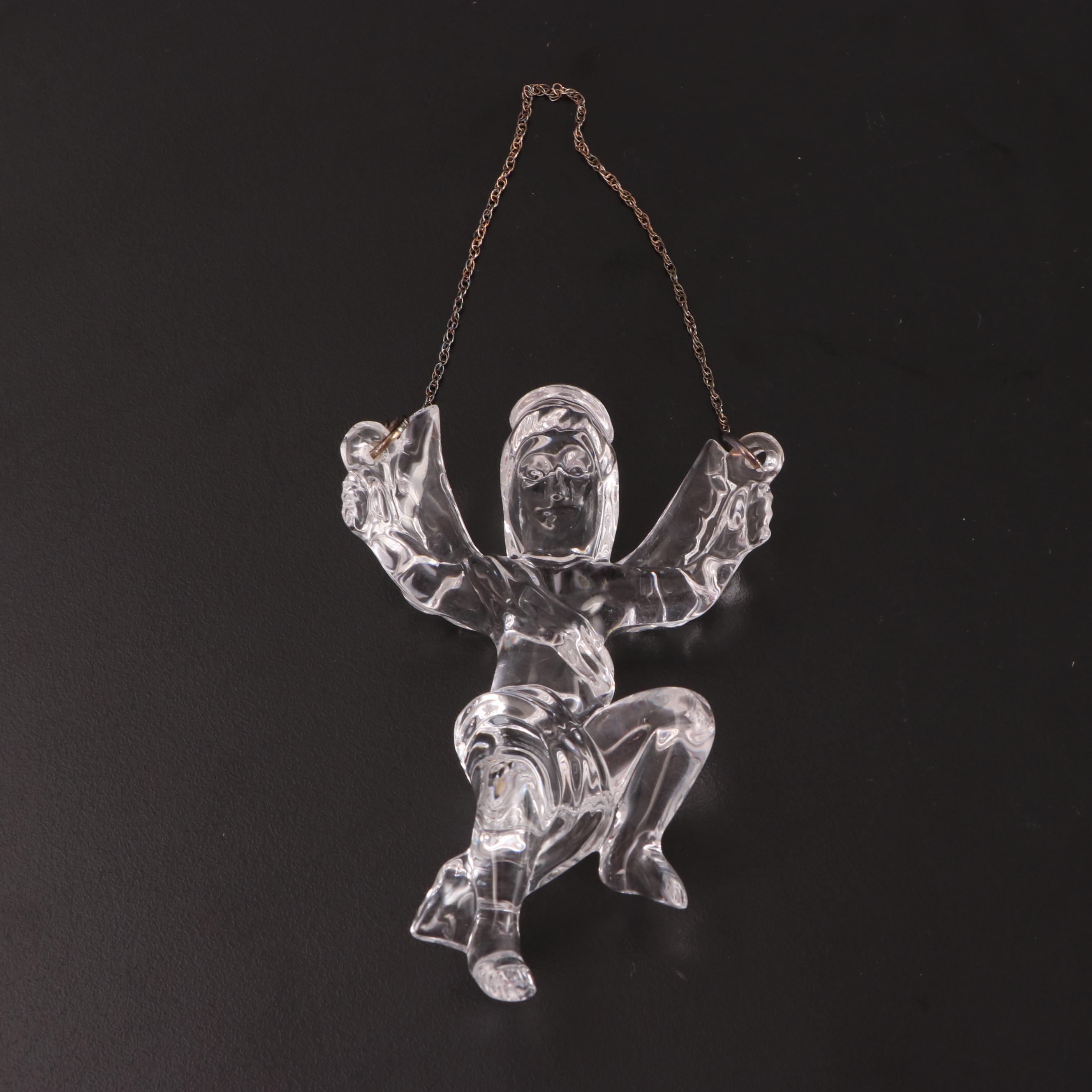 Waterford Crystal Cookie Plate With Christmas Nativity Ornaments