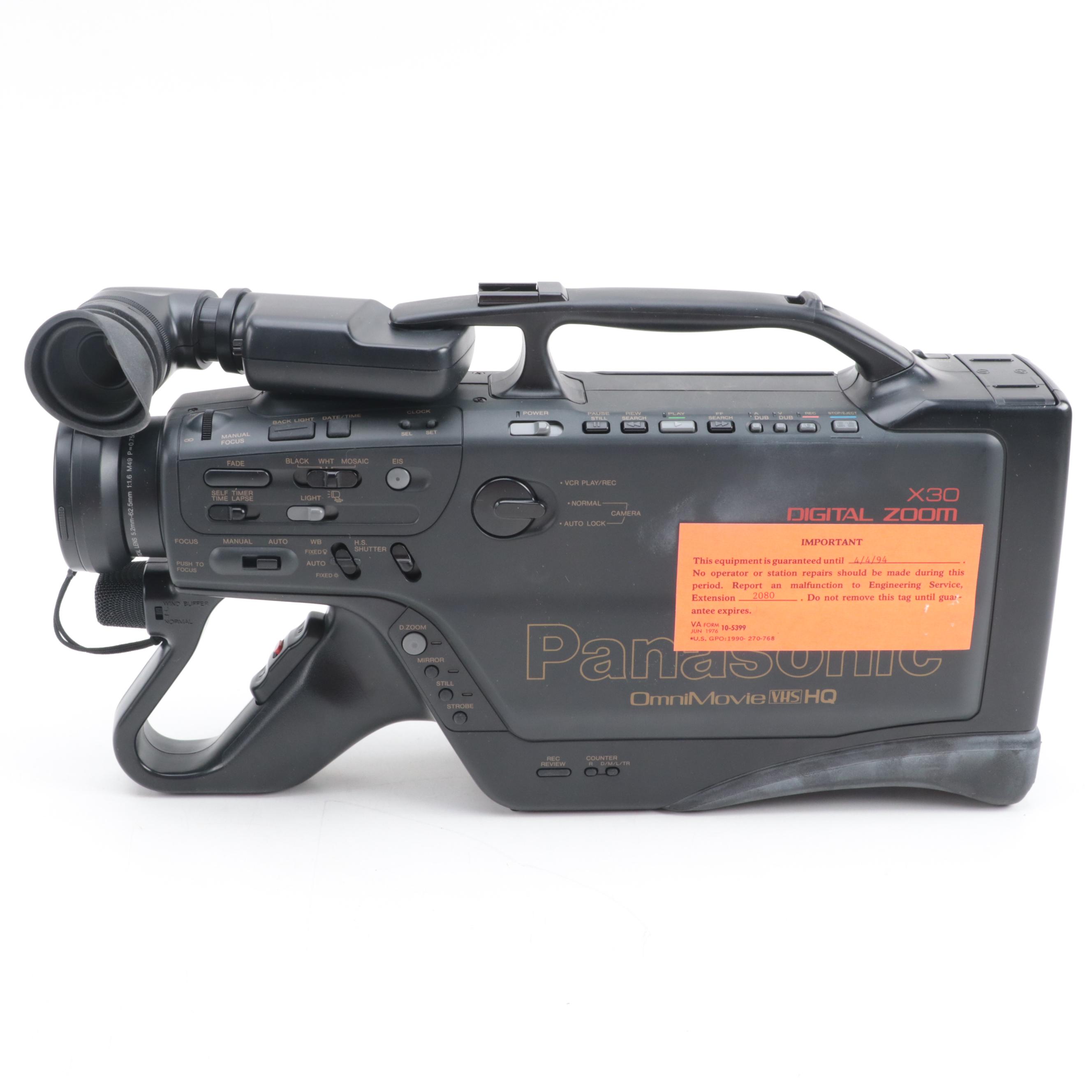 Panasonic OmniMovie VHS Video Camera and Case, 1993