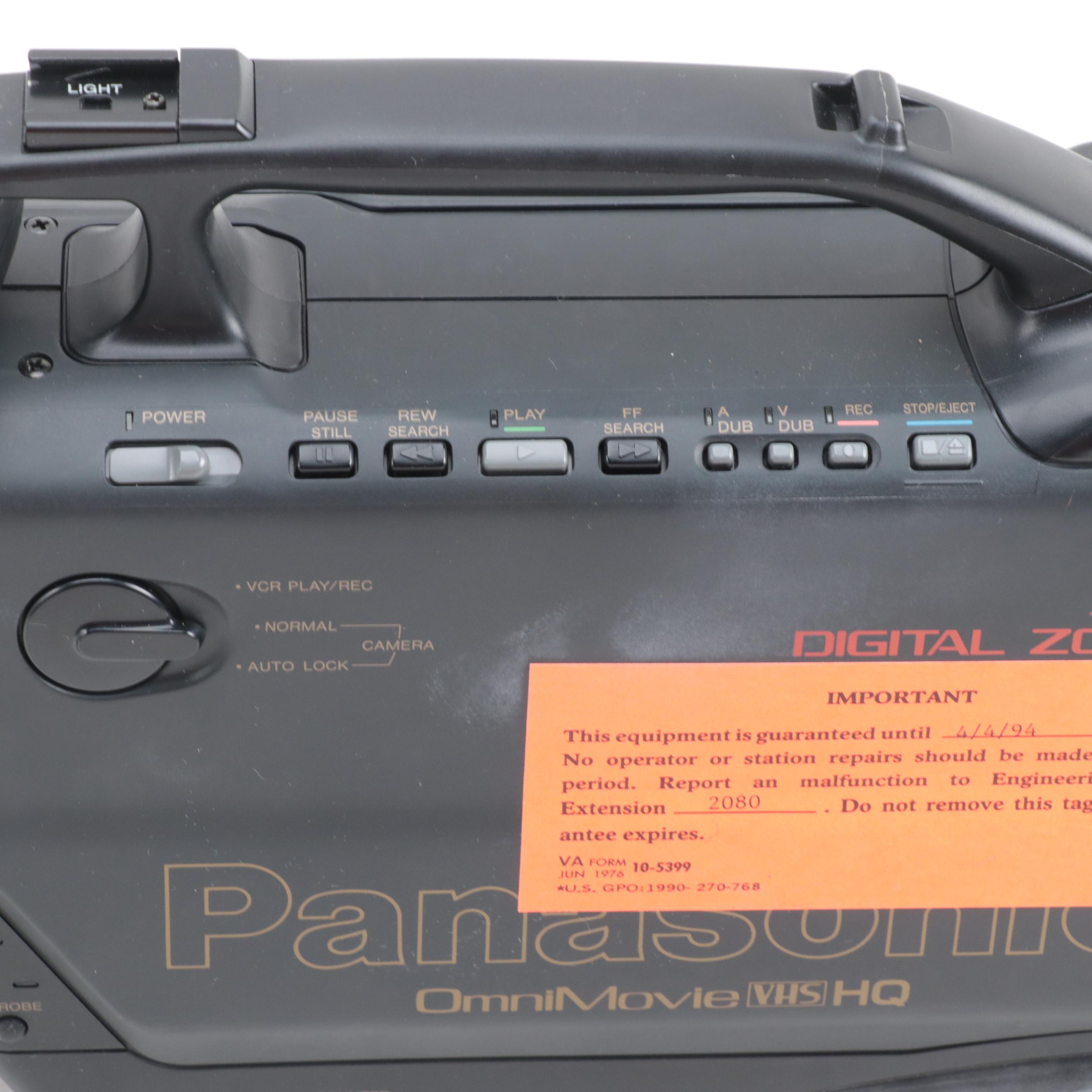Panasonic OmniMovie VHS Video Camera and Case, 1993