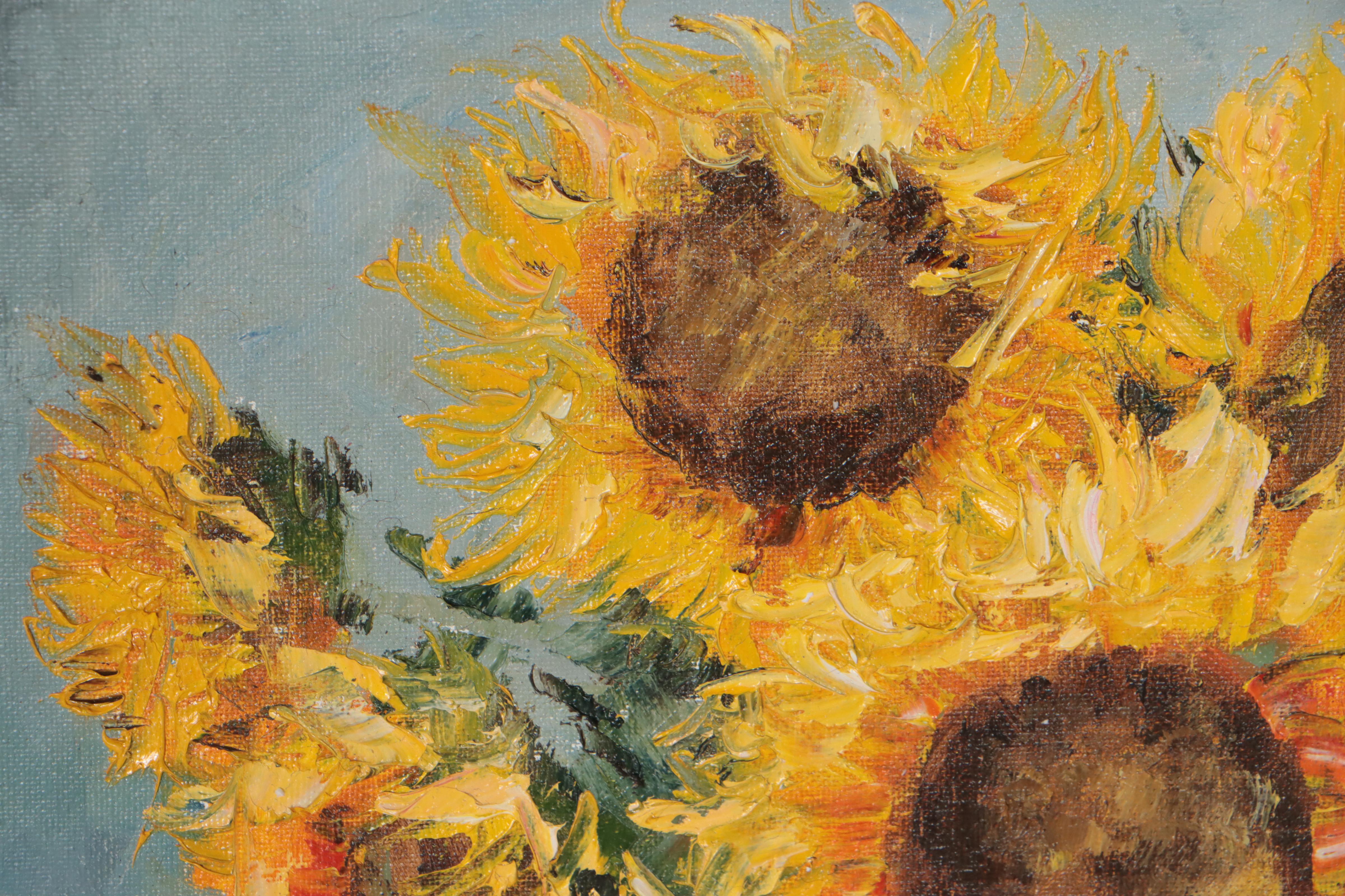 Garncarek Aleksander Oil Painting of Sunflowers "Słoneczniki," 2022
