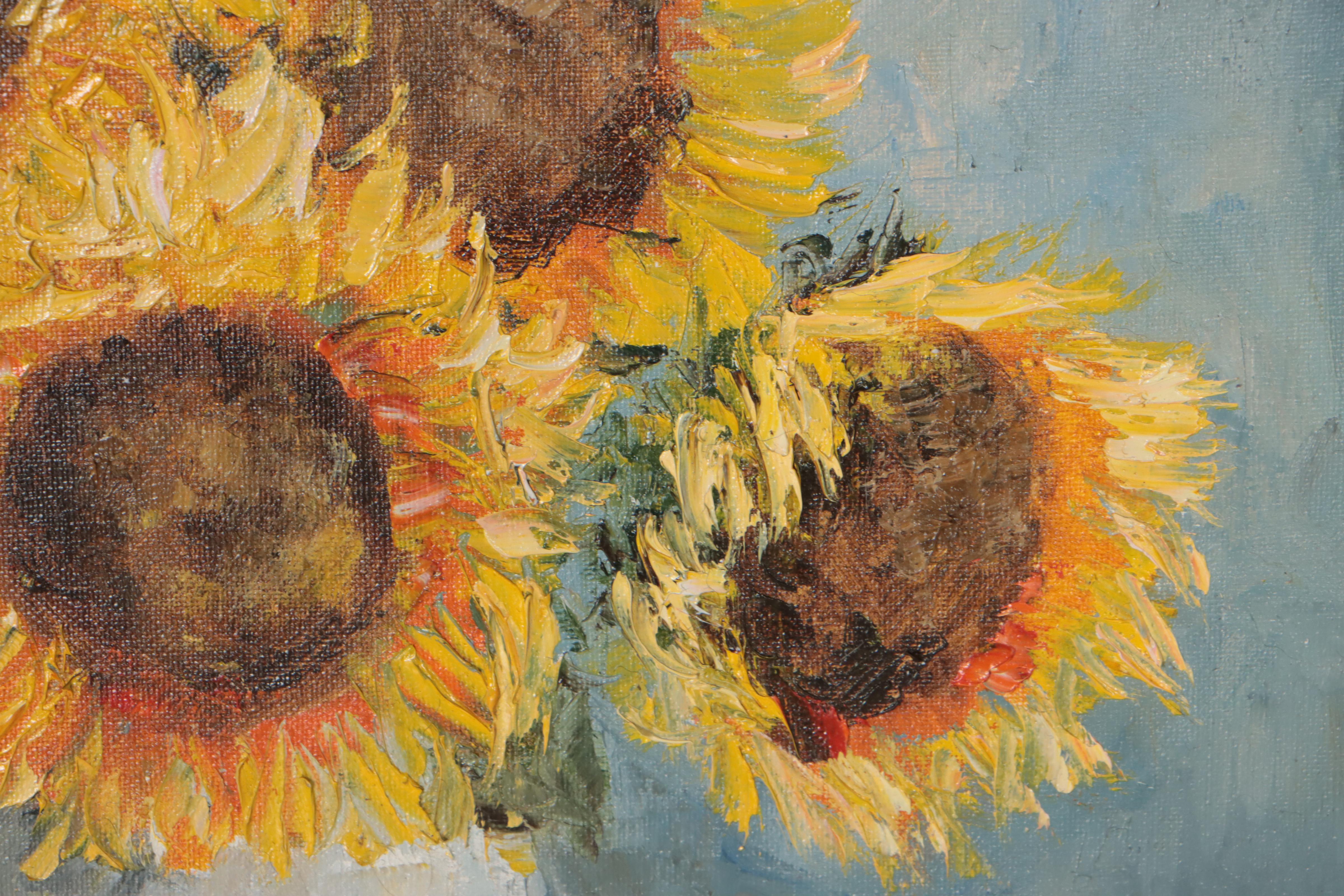 Garncarek Aleksander Oil Painting of Sunflowers "Słoneczniki," 2022