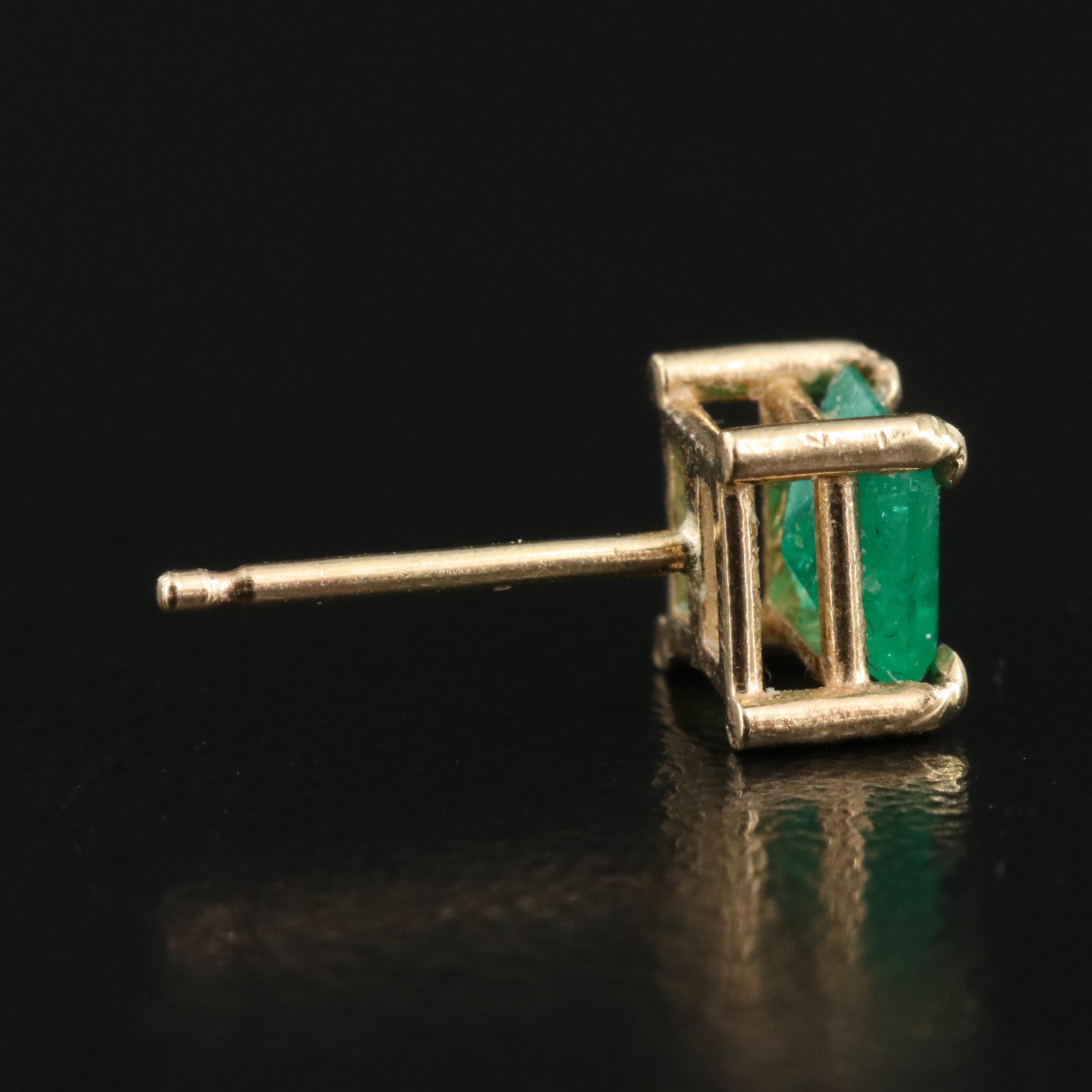 14K Emerald Stud Earrings